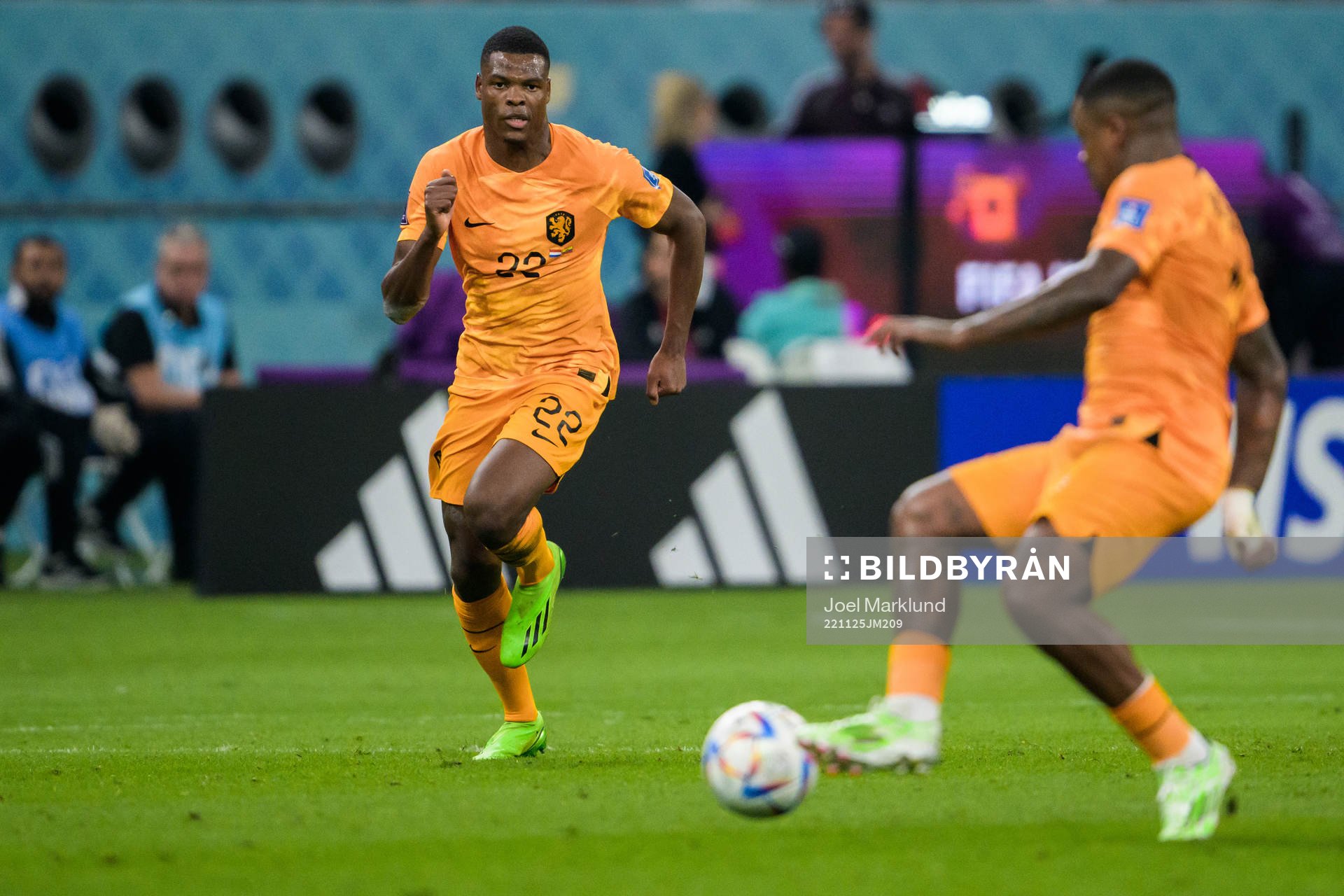 Denzel Dumfries of Netherlands