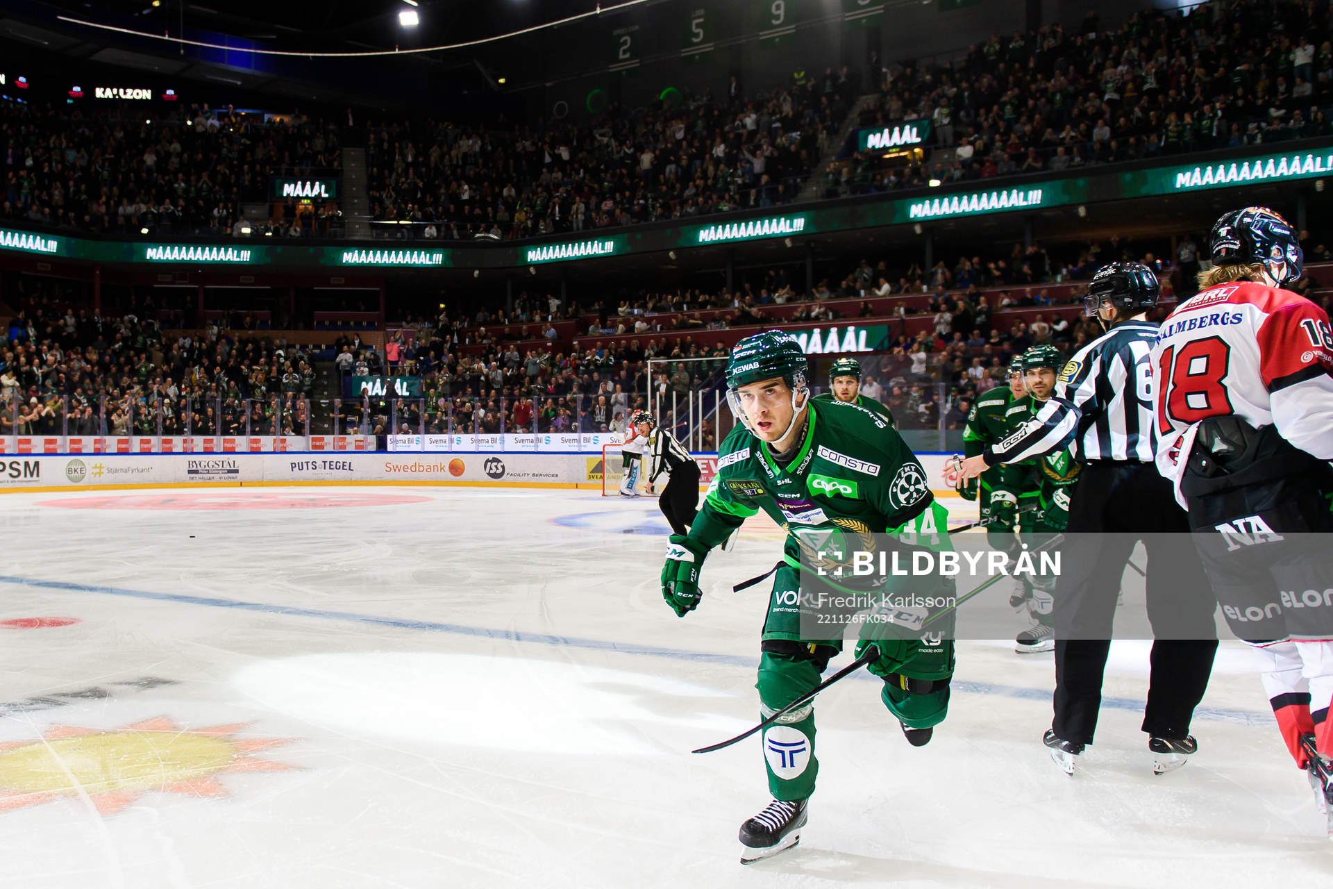 Färjestads Michael Lindqvist jublar