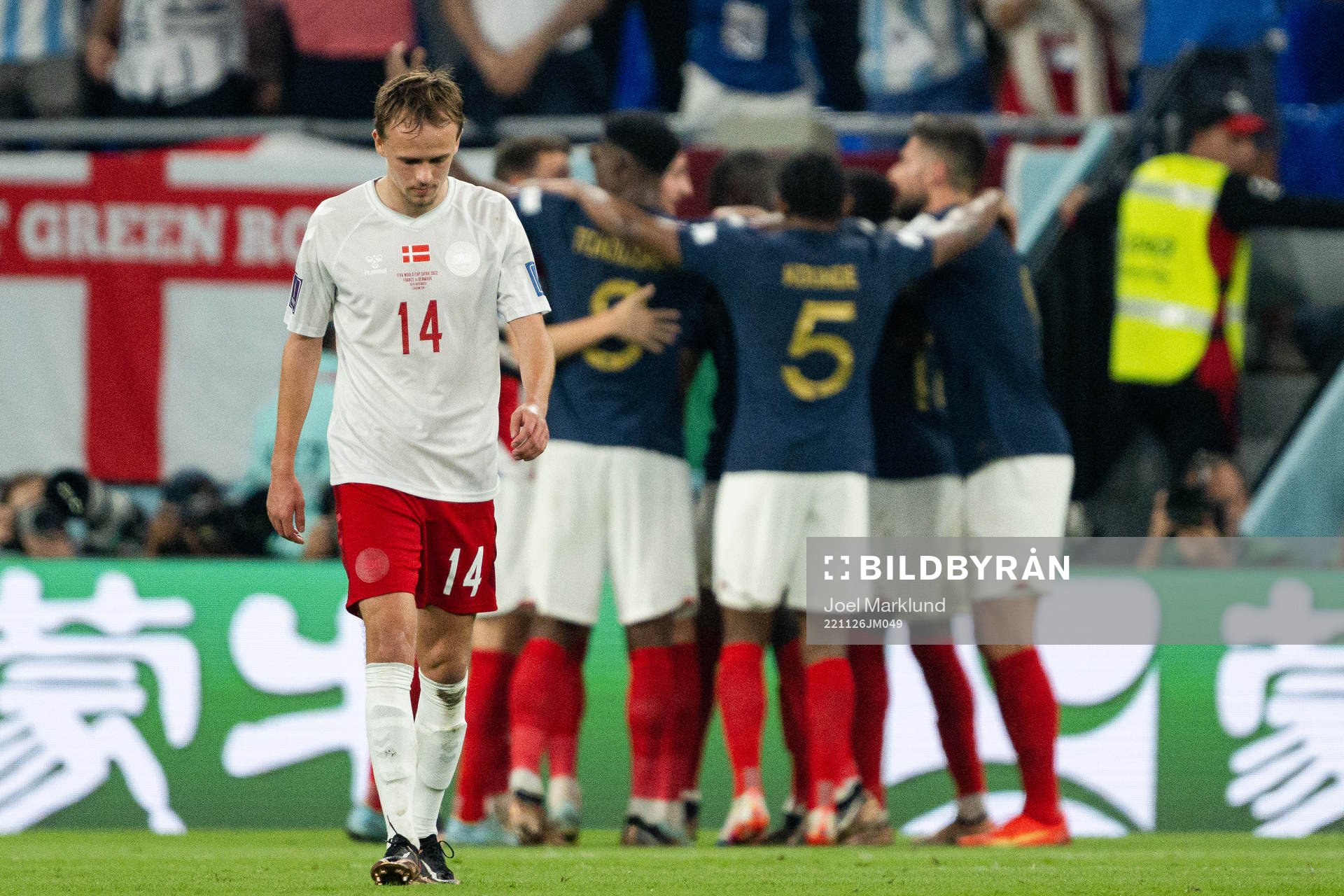 Mikkel Damsgaard of Denmark looks dejected