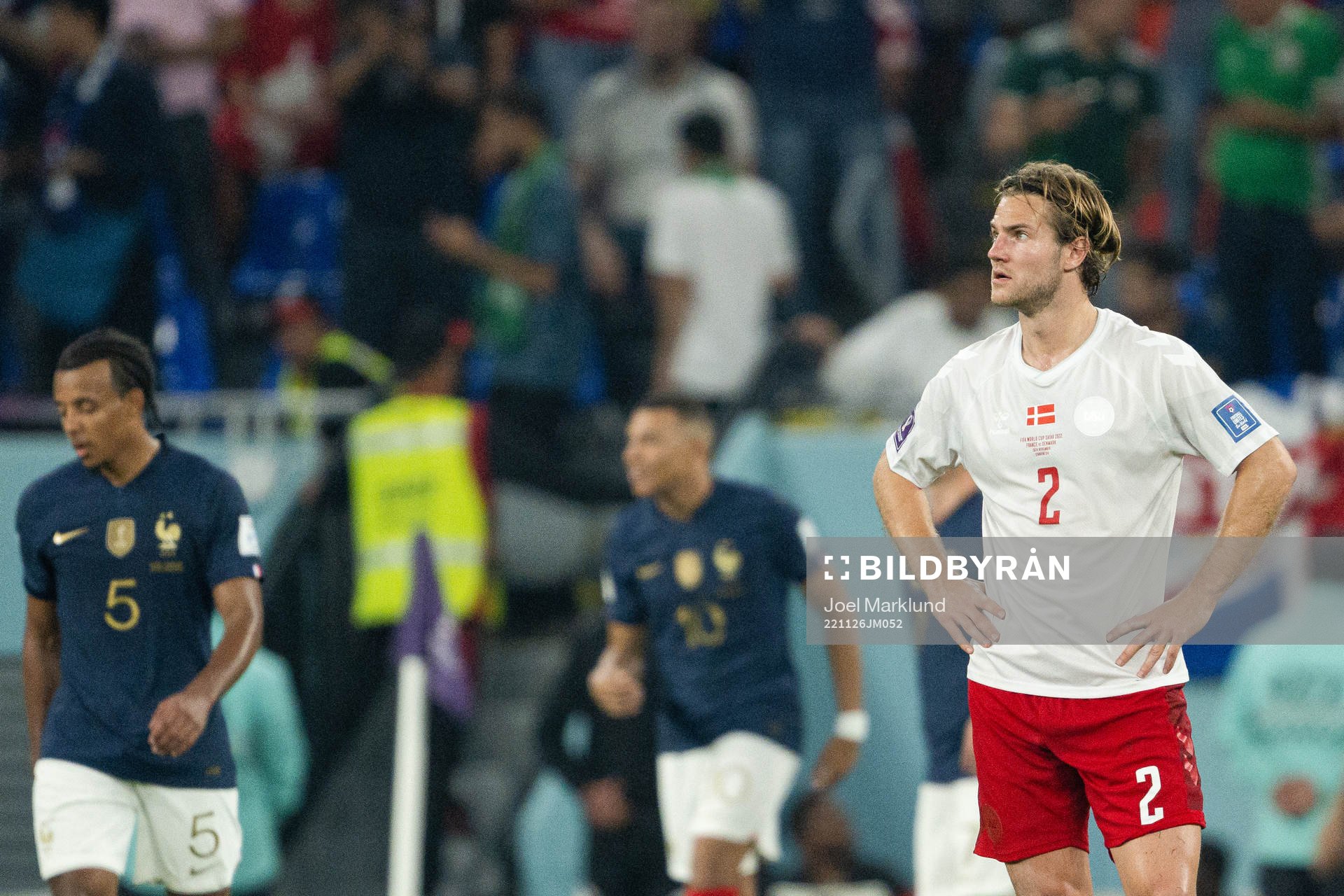 Joachim Andersen of Denmark looks dejected