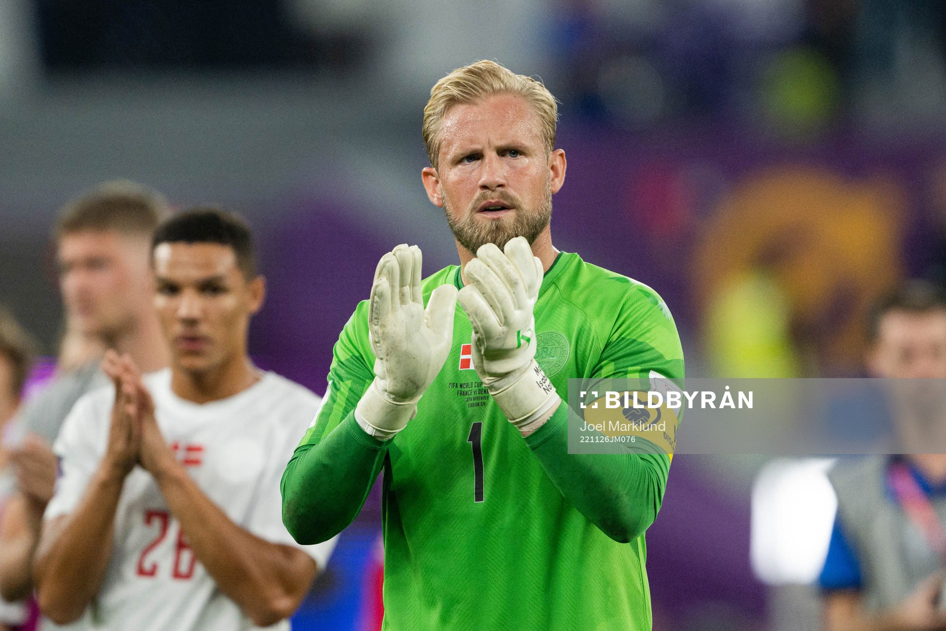 Goalkeeper Kasper Schmeichel of Denmark