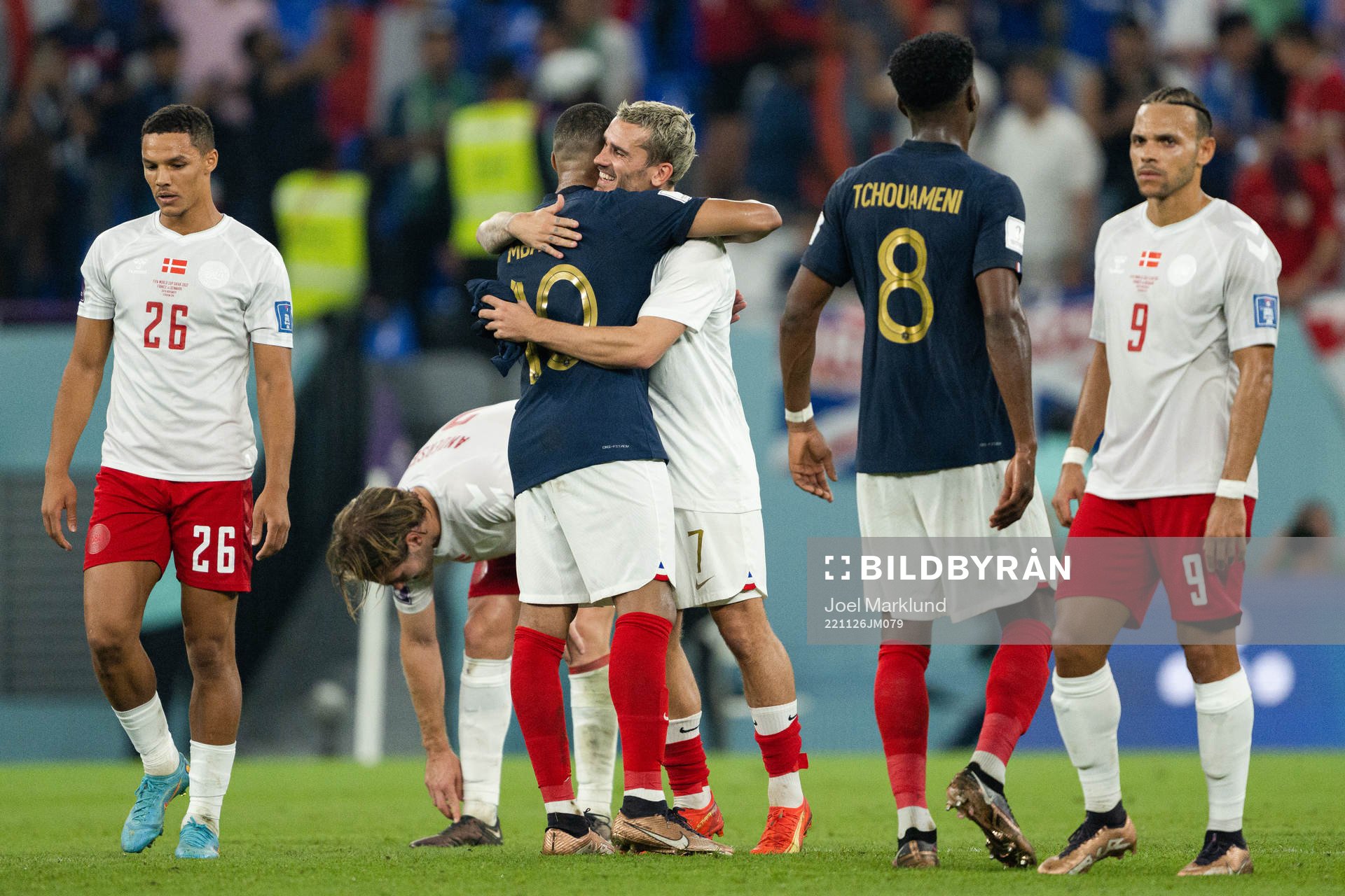 Kylian Mbappe and Antoine Griezmann of France