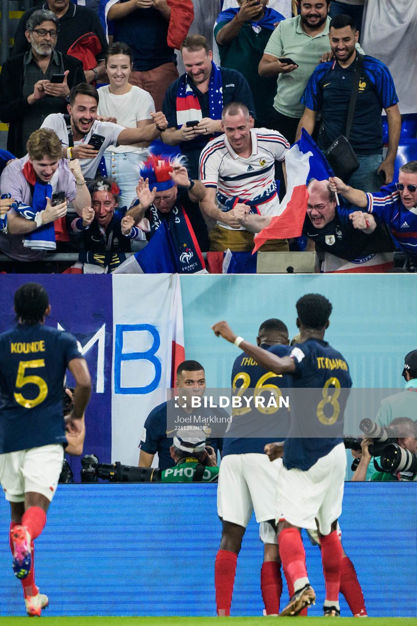 Kylian Mbappe of France celebrates his 2-1 goal