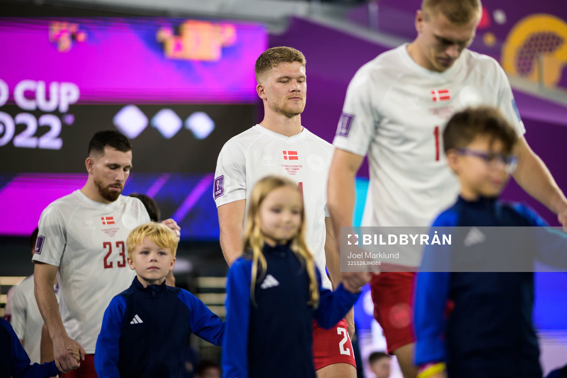 Andreas Cornelius of Denmark enters the pitch for the FIFA
