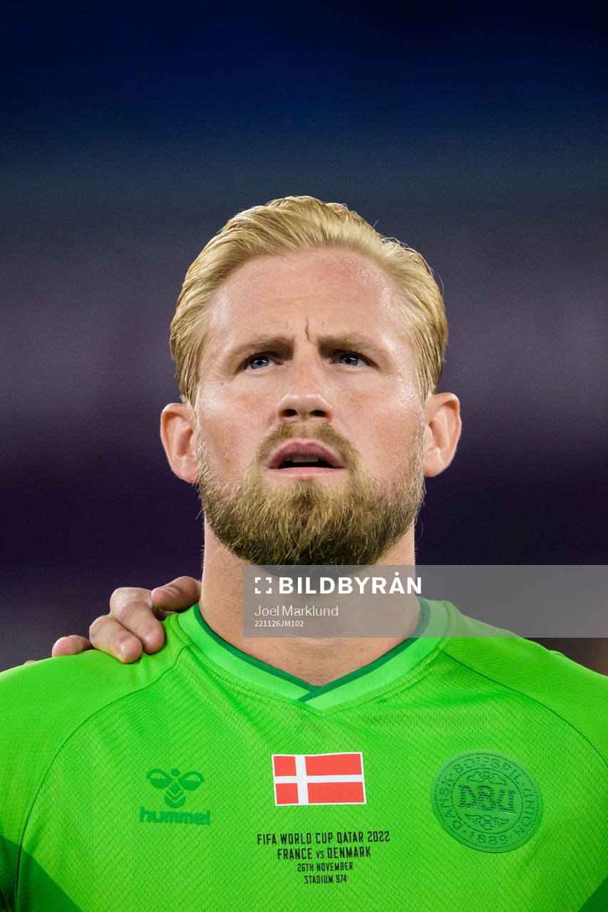 Goalkeeper Kasper Schmeichel of Denmark