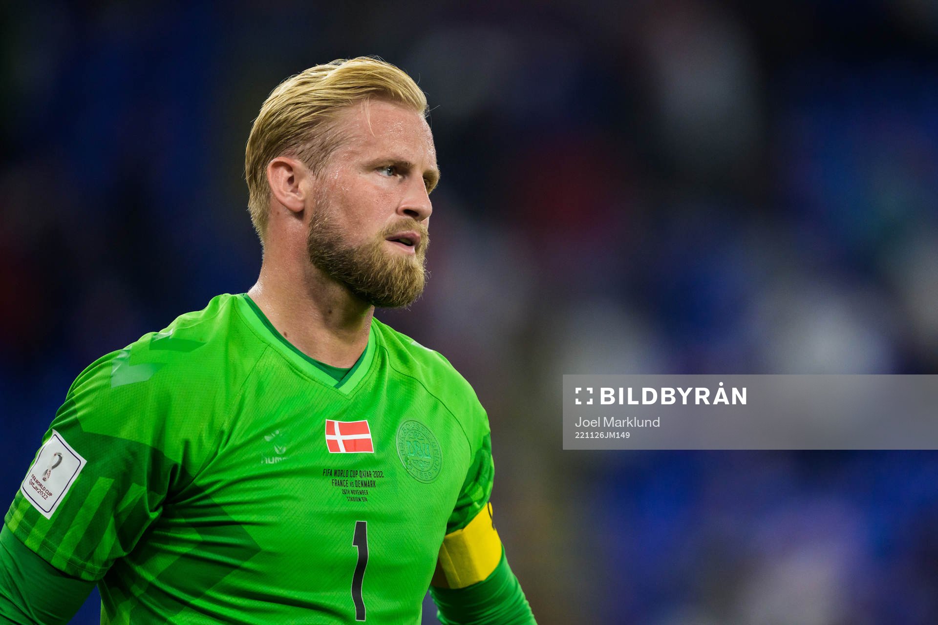 Goalkeeper Kasper Schmeichel of Denmark
