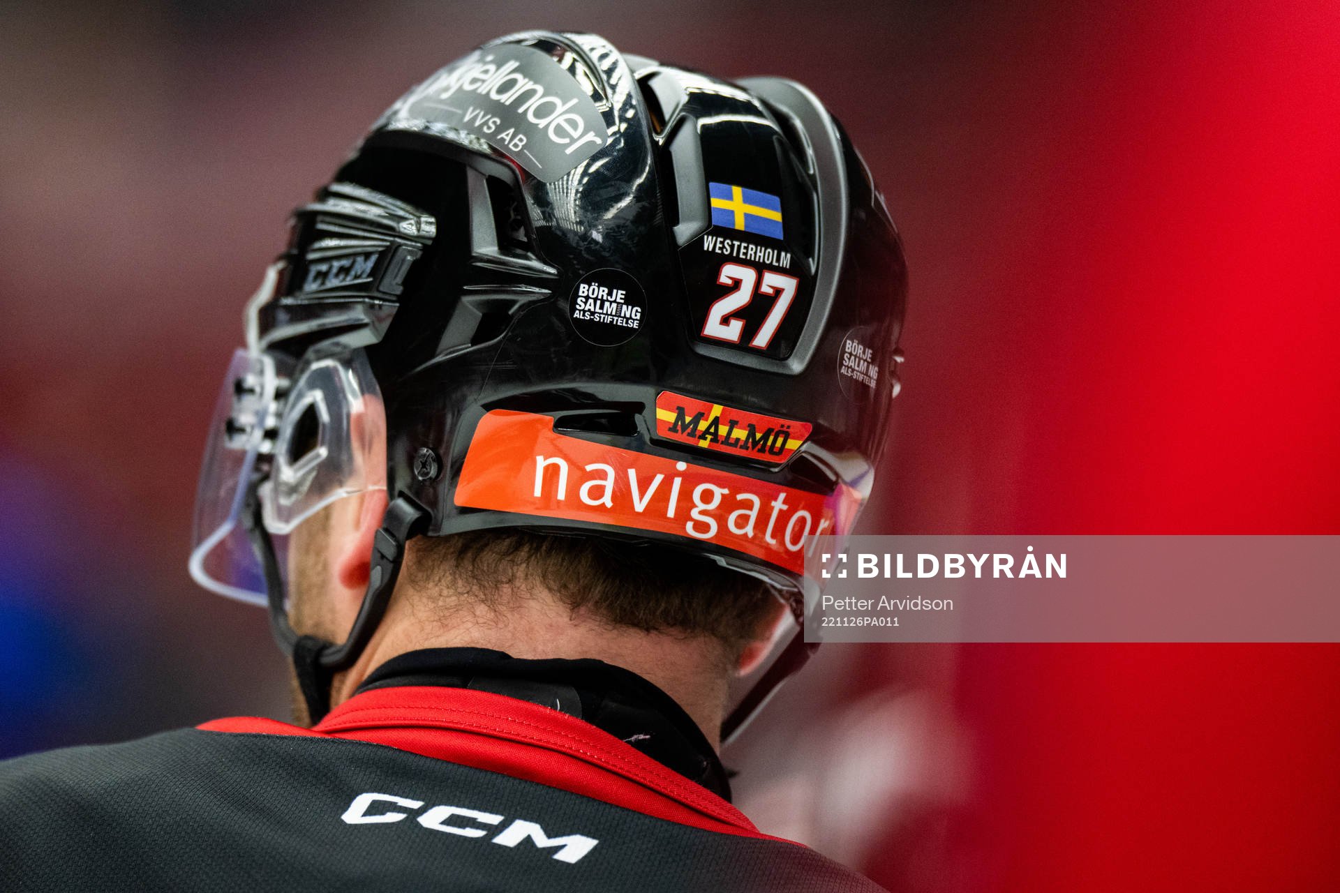 Klistermärke med texten Börje Salming ALS-stiftelse på