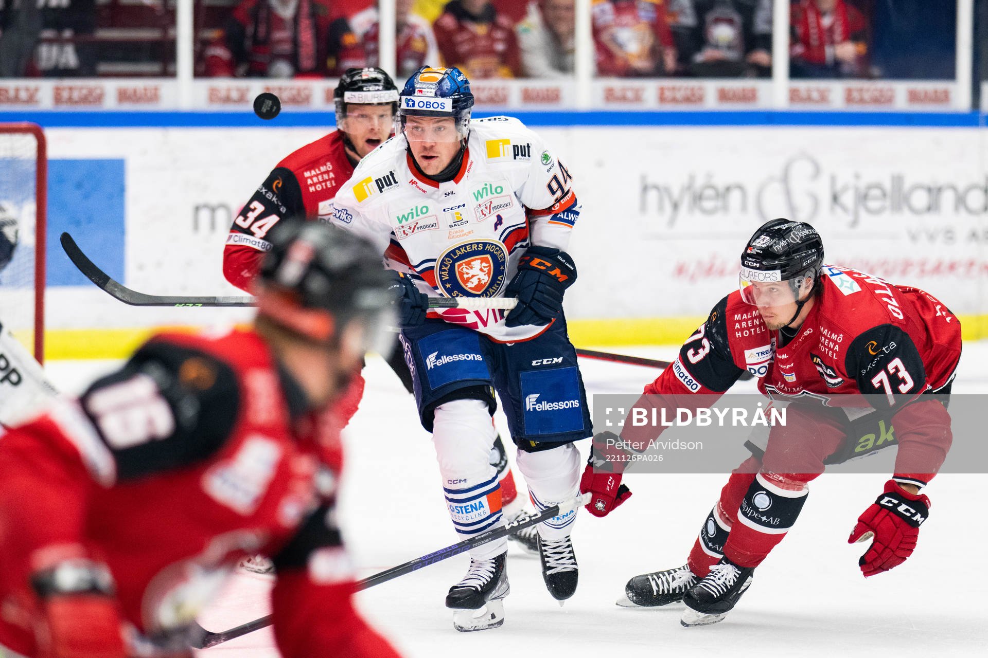 Växjös Joel Persson mot Malmö Redhawks Carl Söderberg