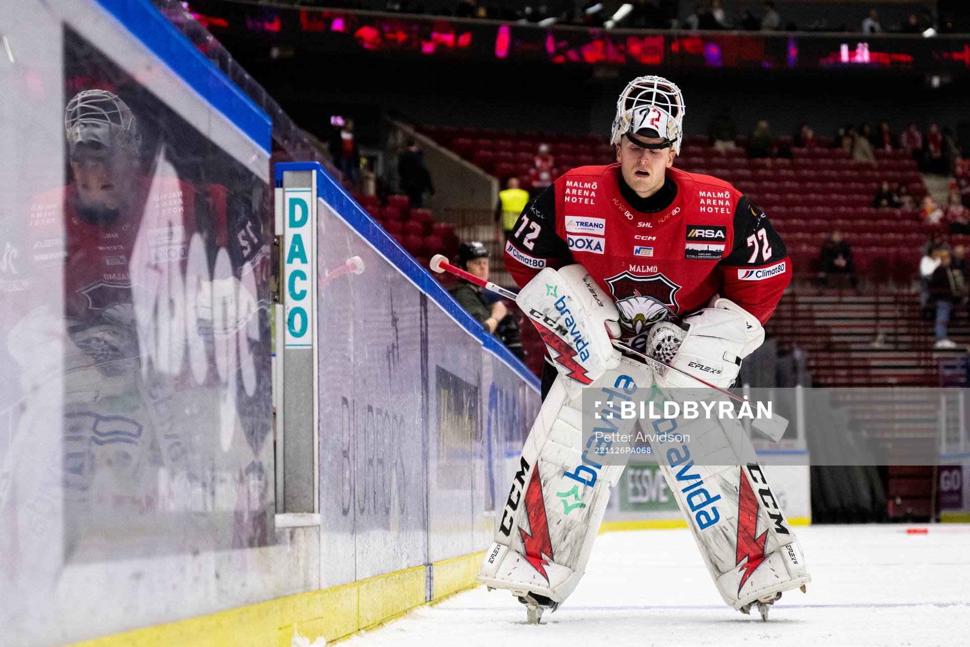 Malmö Redhawks målvakt Daniel Marmenlind deppar
