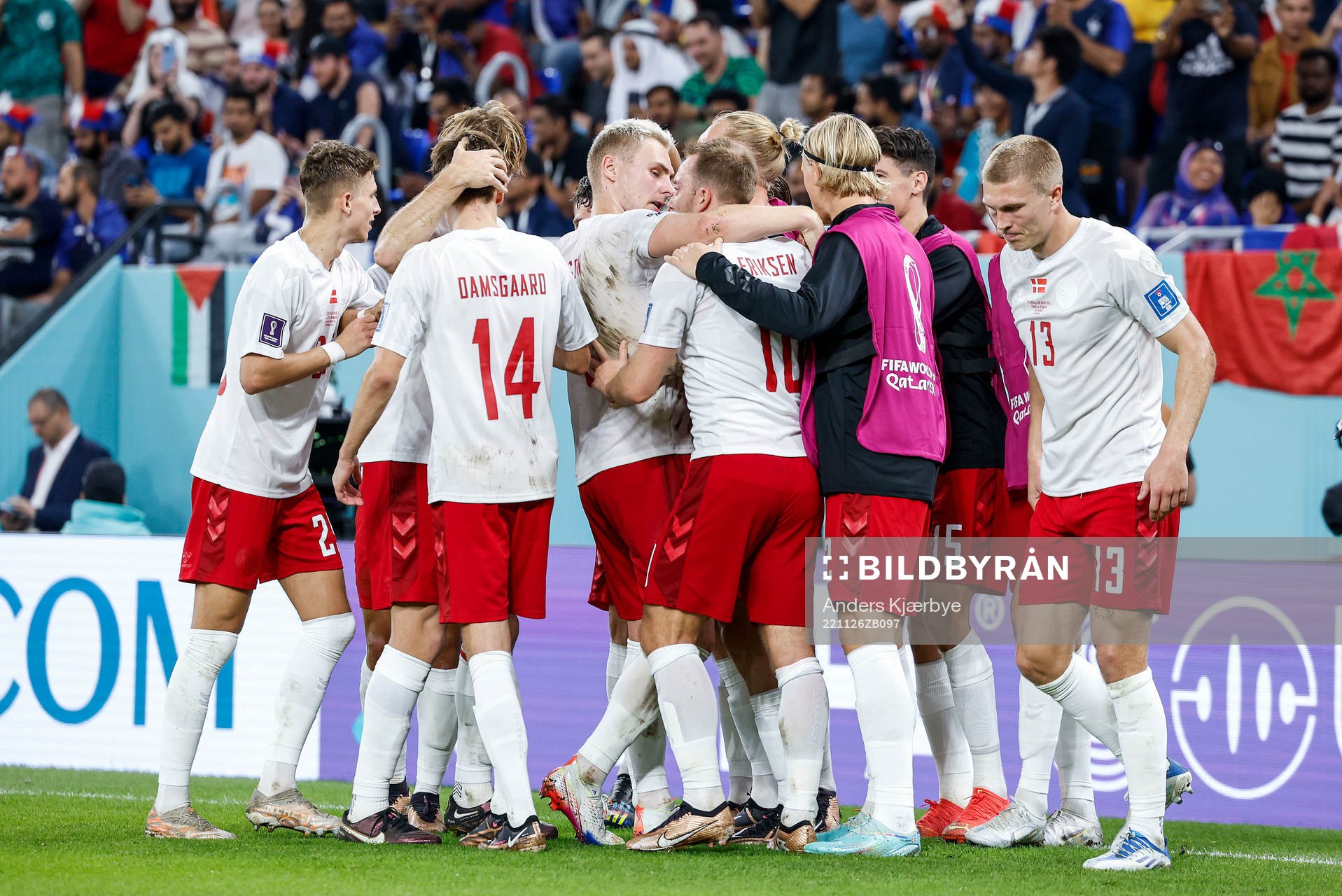  [DK=20221126: Dansk jubel efter målet til 1-1]