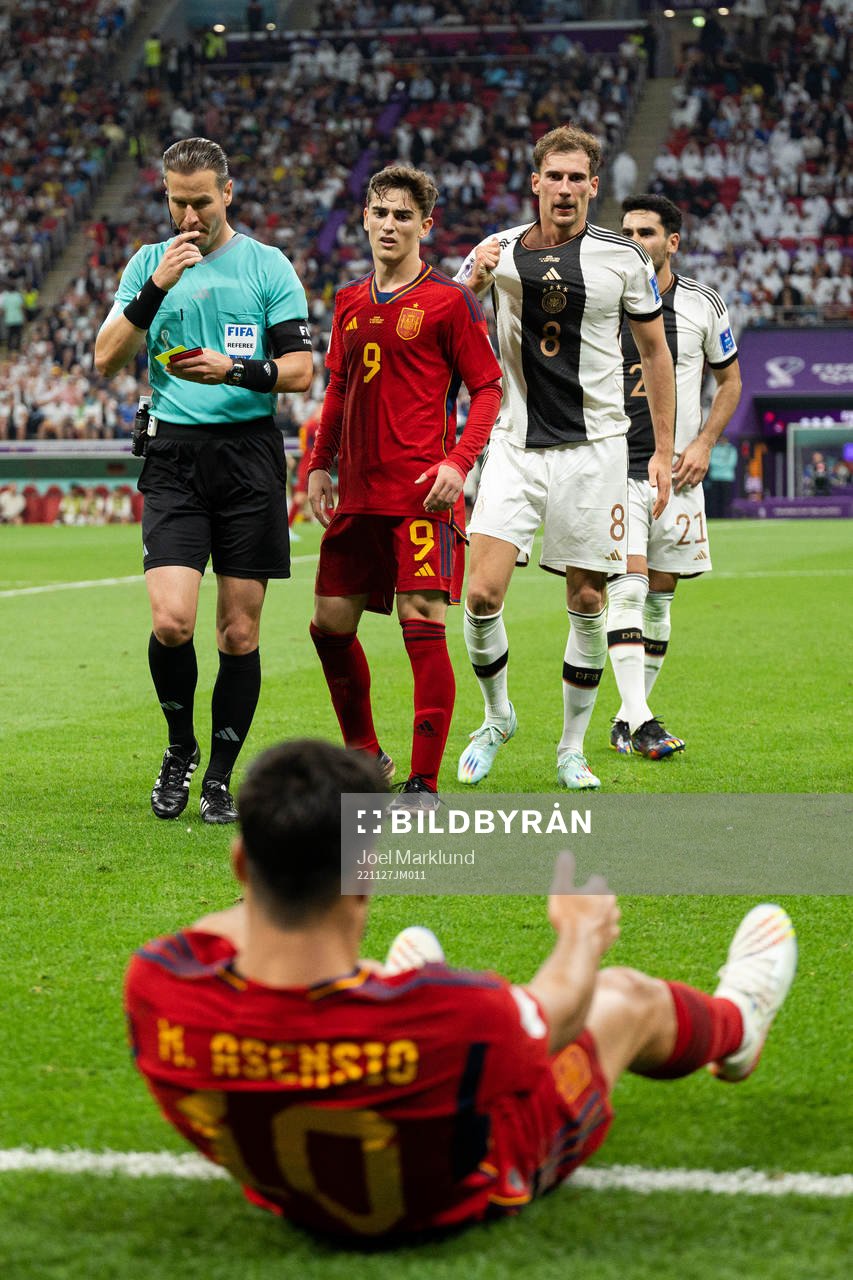 Marco Asensio, Gavi of Spain and Leon Goretzka of Germany