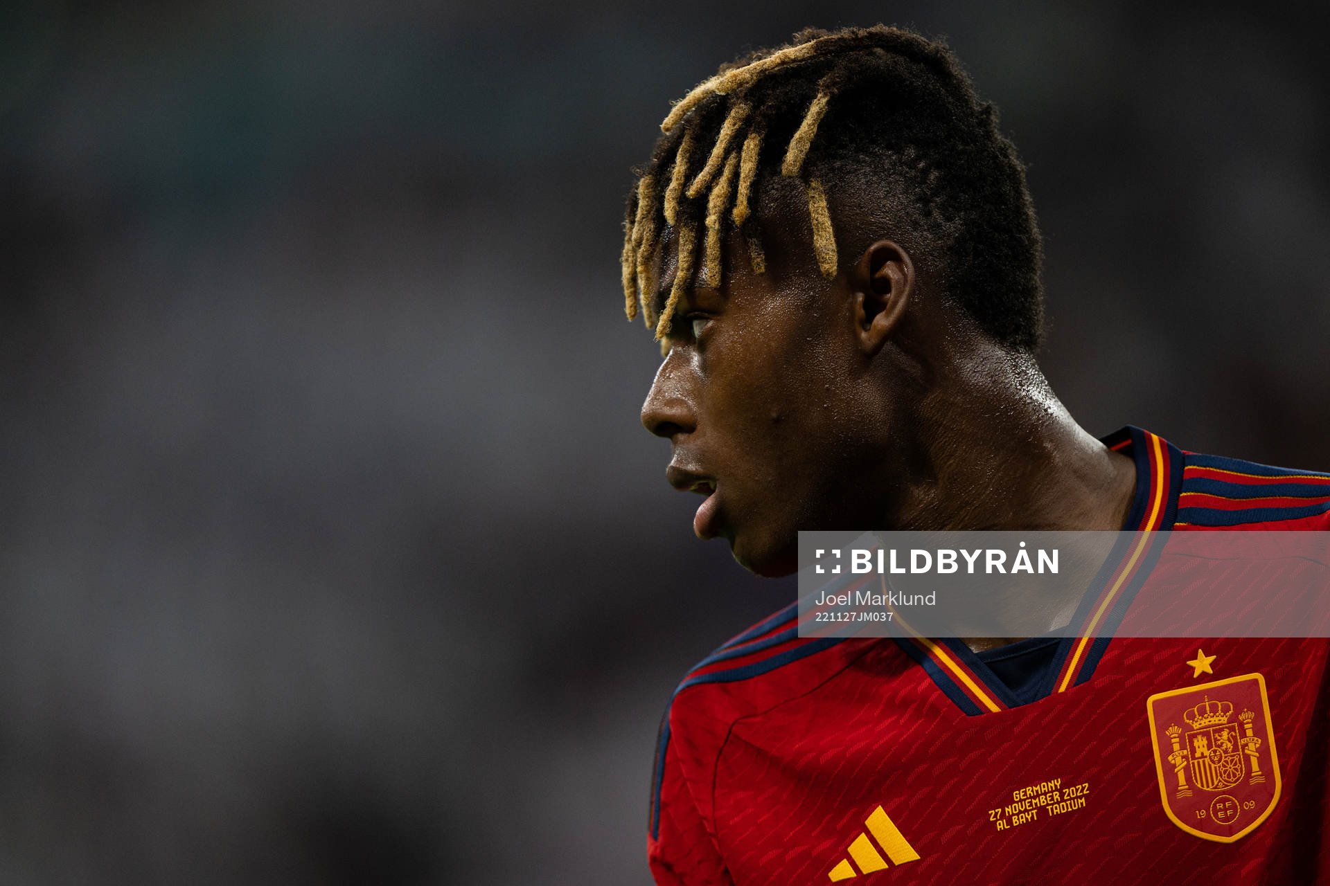 Nico Williams of Spain after the FIFA World Cup 2022 football match between Spain and Germany on November 27, 2022 in Doha. 
