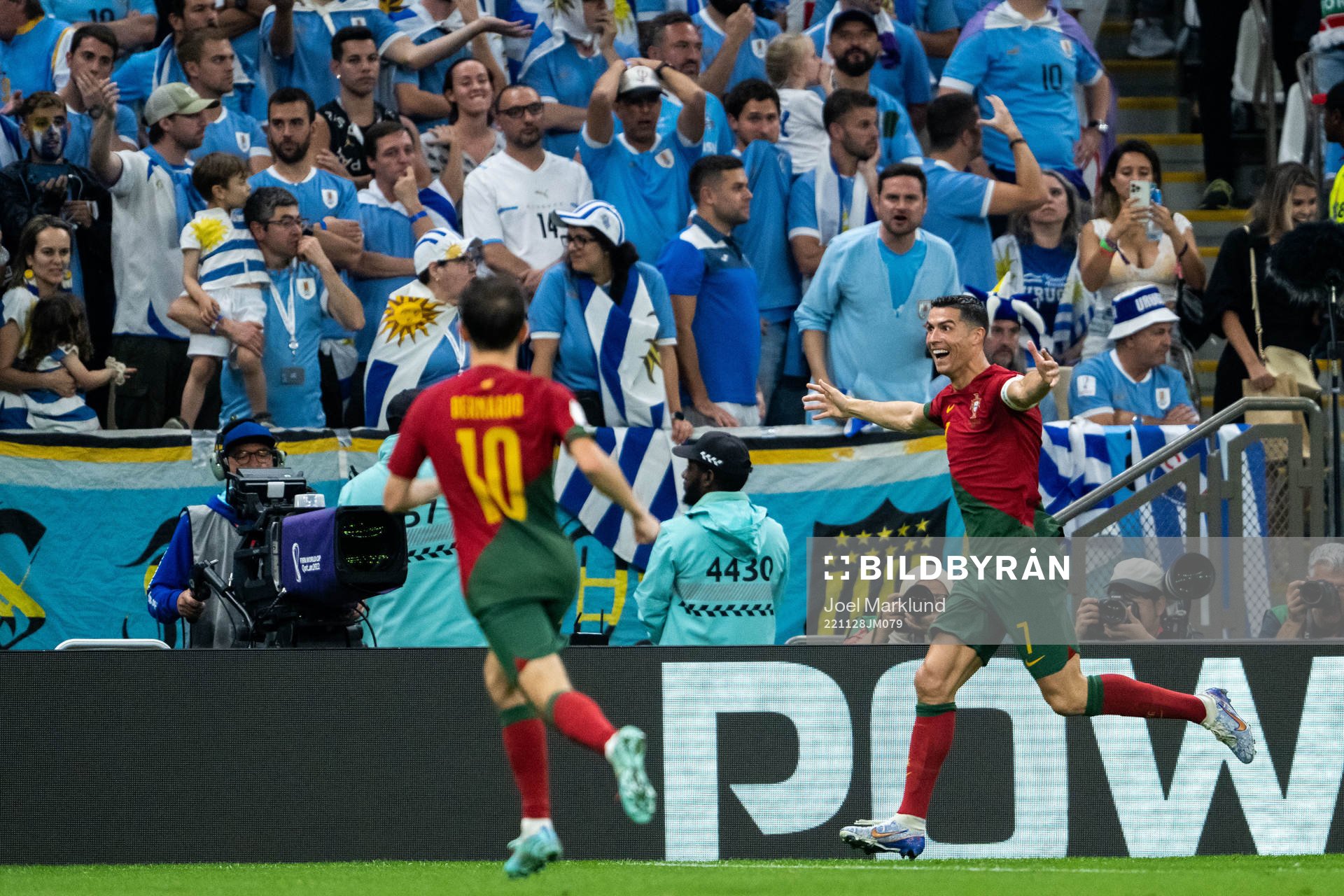 Cristiano Ronaldo of Portugal celebrates 1-0 by Bruno