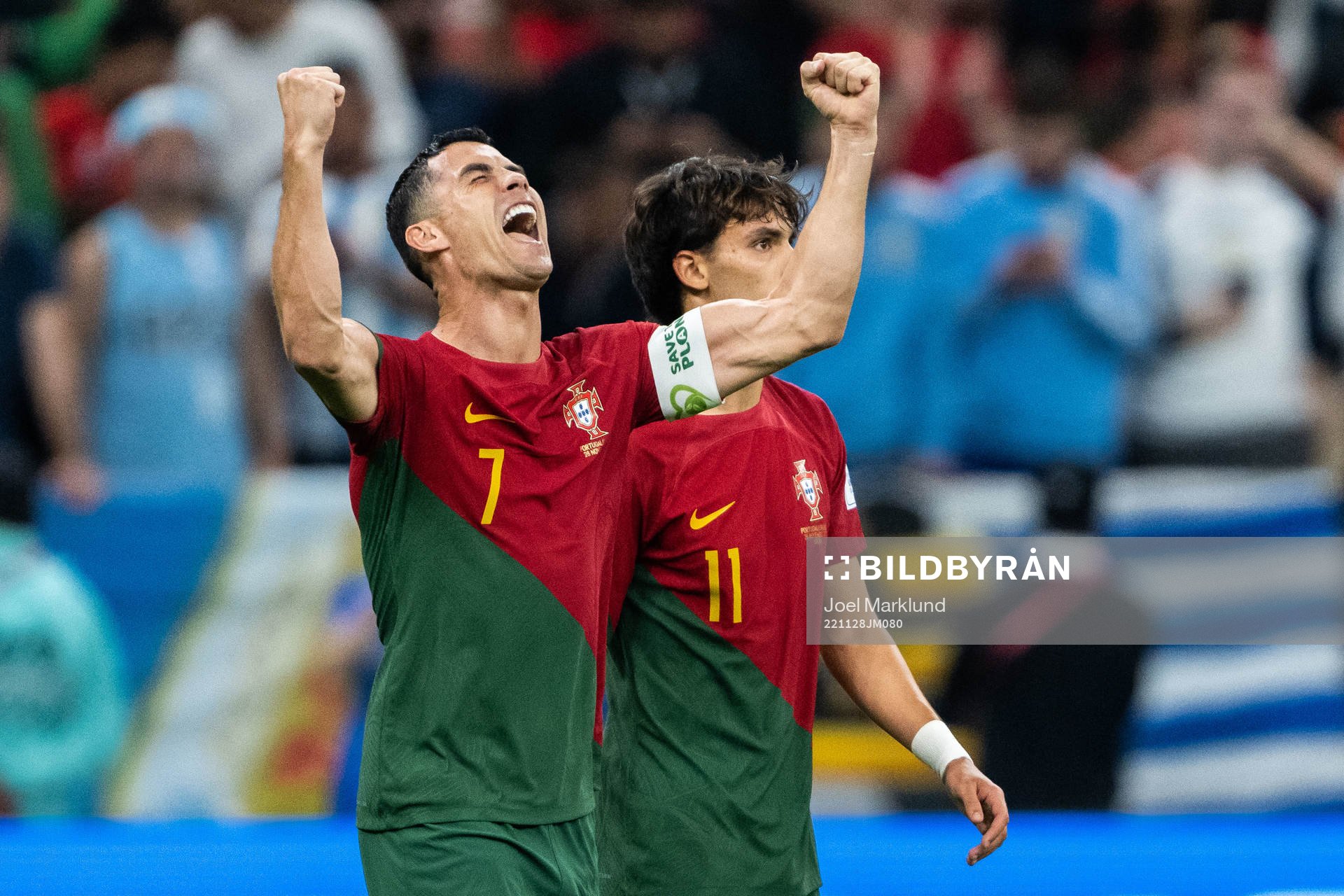 Cristiano Ronaldo of Portugal celebrates 1-0 by Bruno