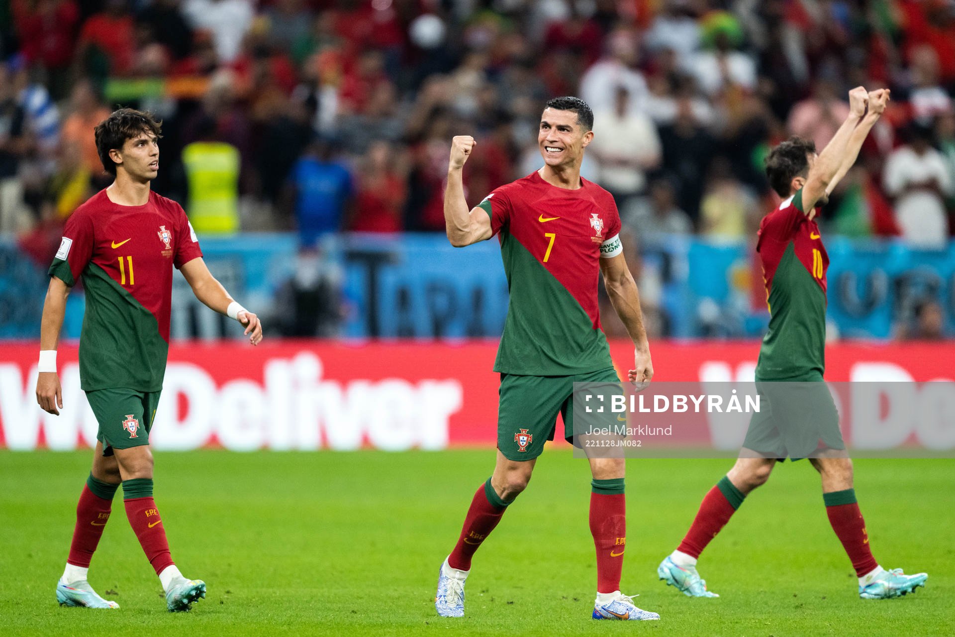 Cristiano Ronaldo of Portugal celebrates 1-0 by Bruno