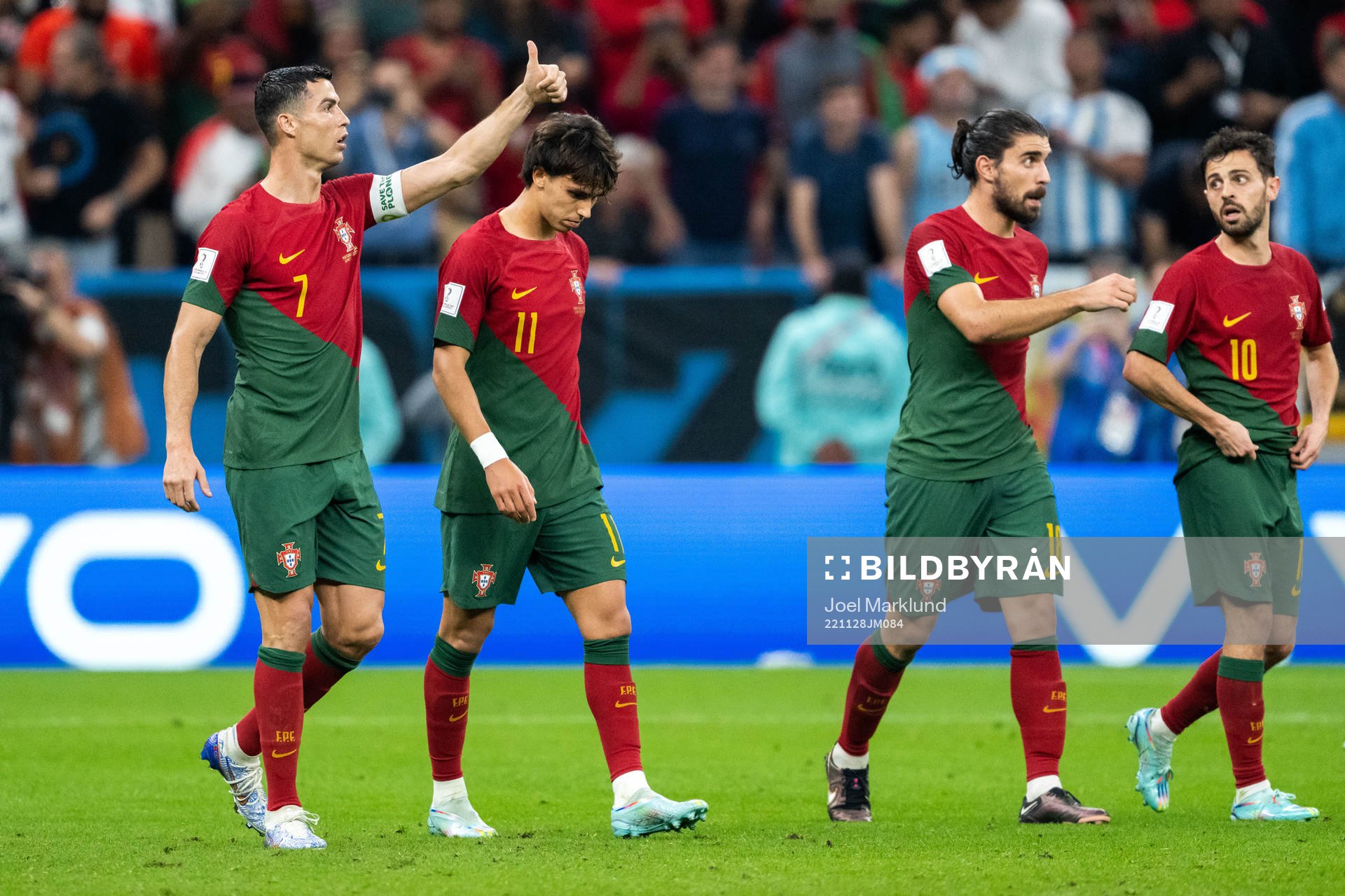 Cristiano Ronaldo of Portugal celebrates 1-0 by Bruno