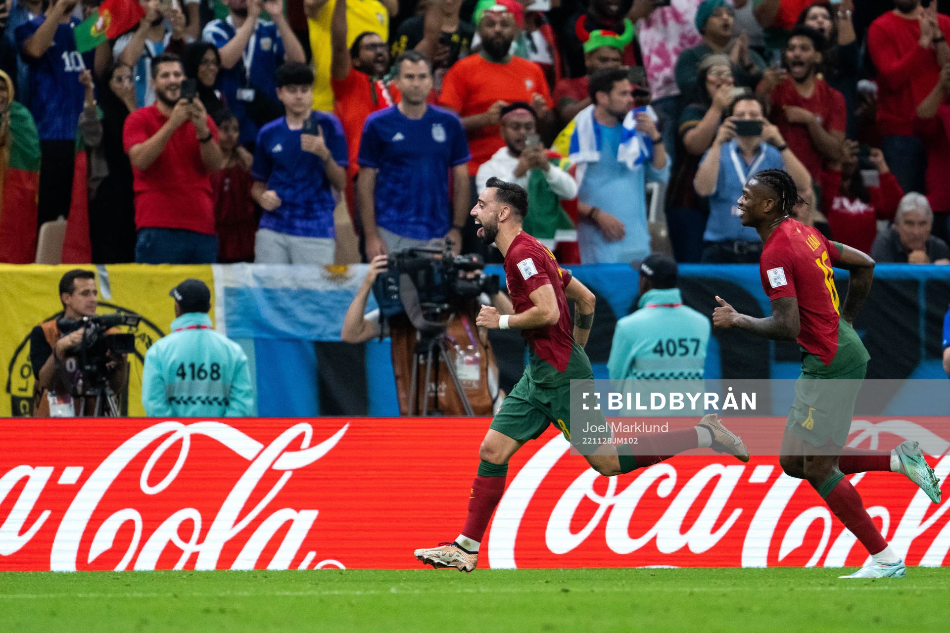 Bruno Fernandes of Portugal celebrates 2-0