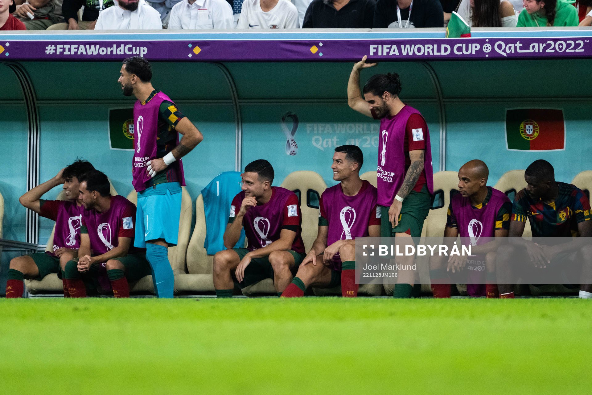 Cristiano Ronaldo of Portugal with teammates