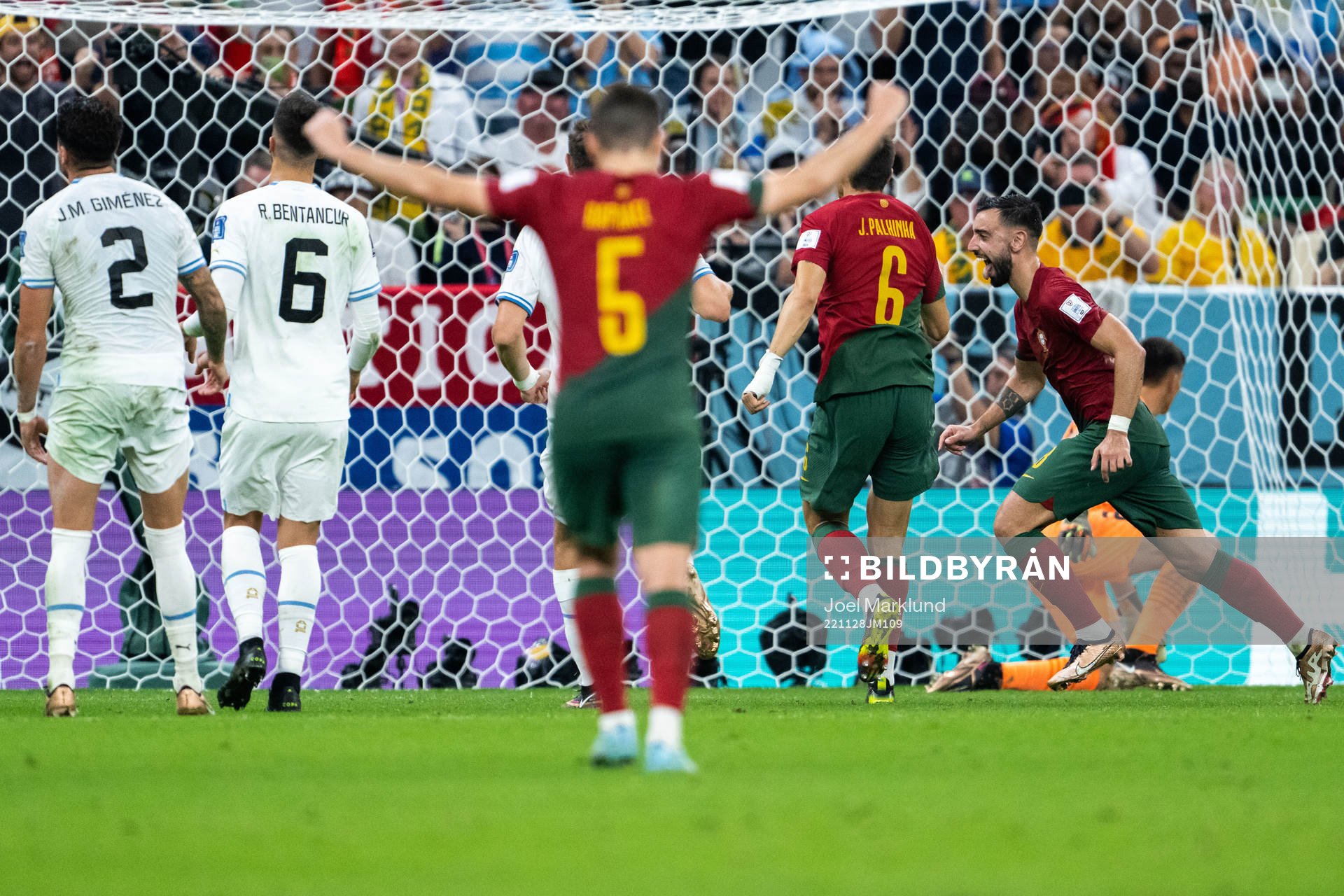 Bruno Fernandes of Portugal celebrates 2-0