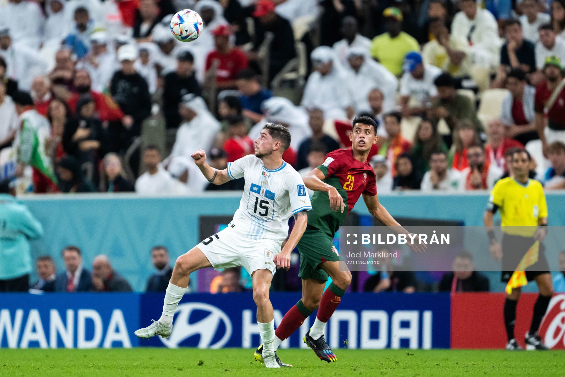 Federico Valverde of Uruguay and Matheus Nunes of Portugal