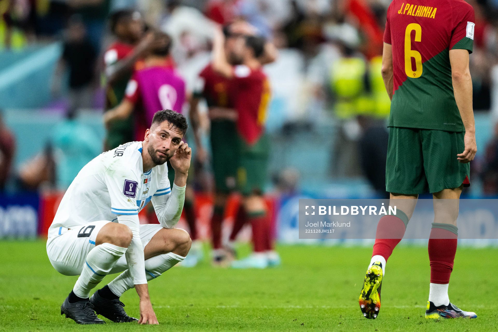 Rodrigo Bentancur of Uruguay looks dejected