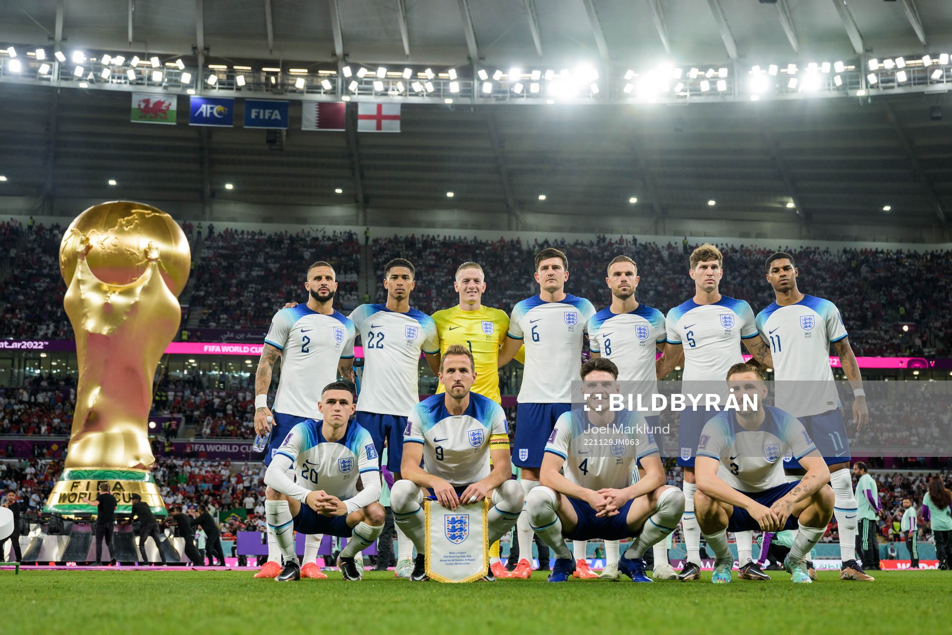 The starting eleven of England