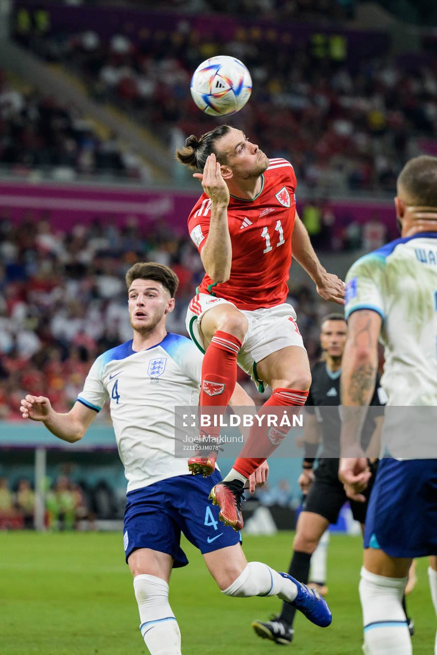 Declan Rice of England and Gareth Bale of Wales