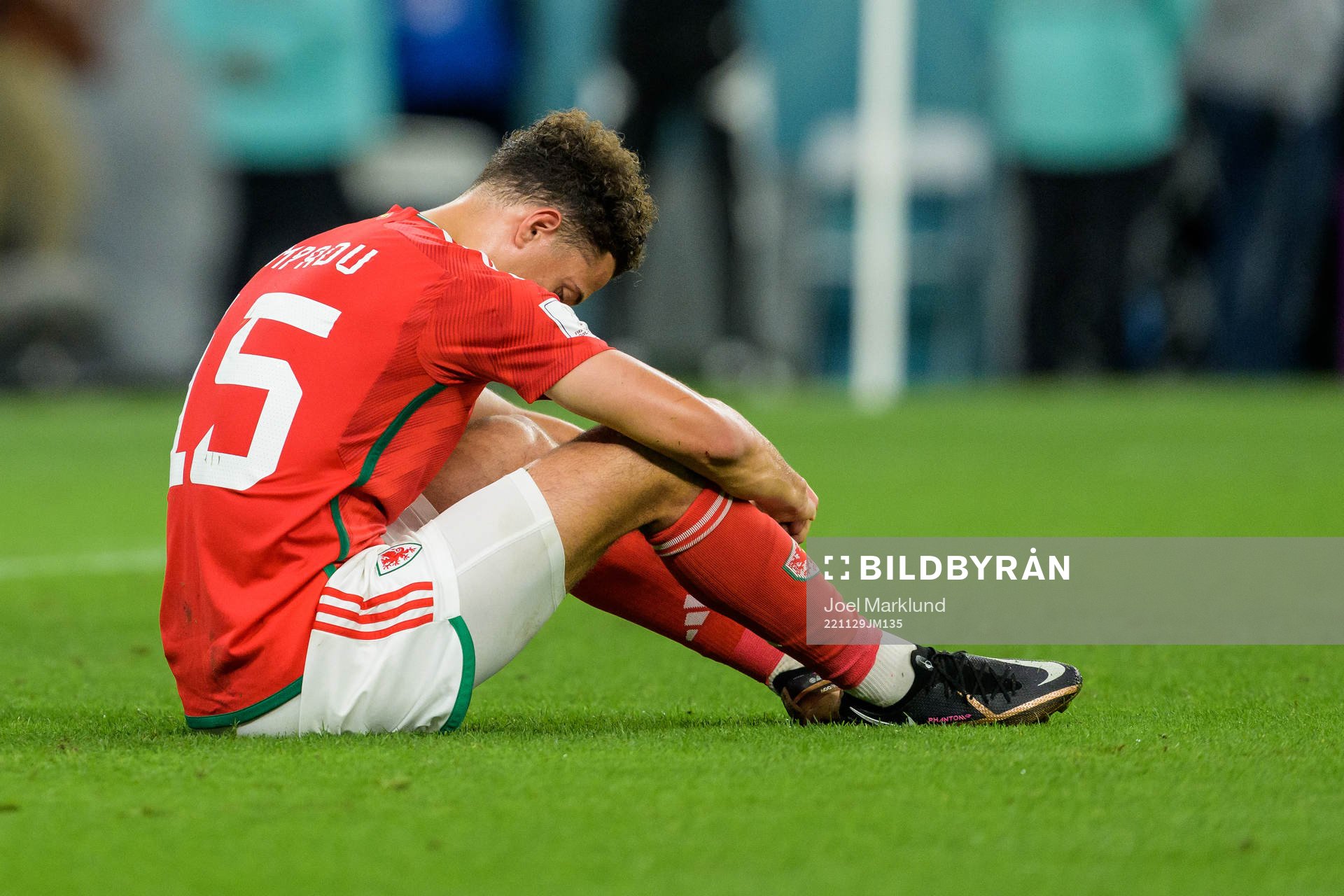 Ethan Ampadu of Wales looks dejected