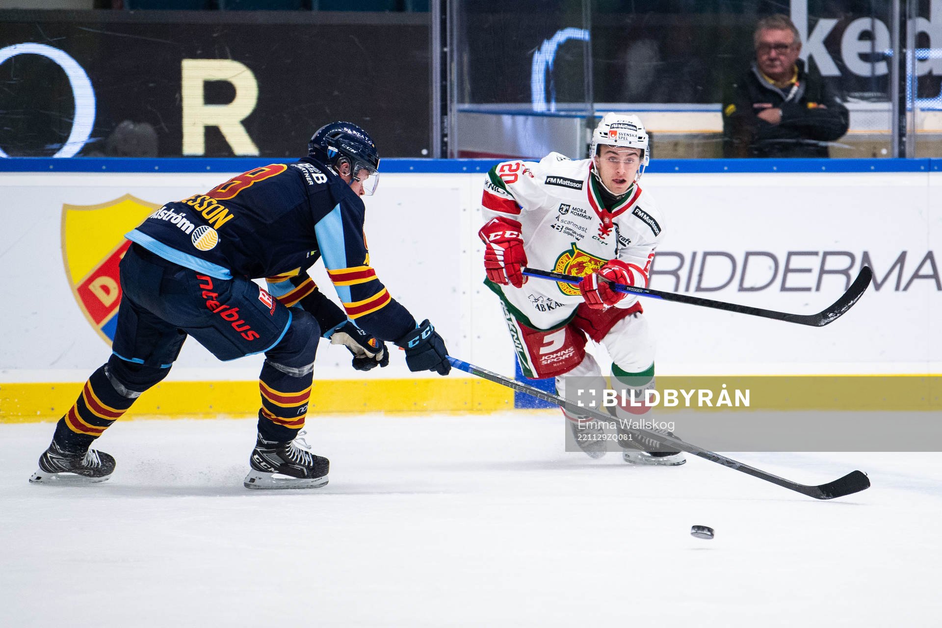 Djurgårdens Linus Arnesson och Moras Joel Jonsson
