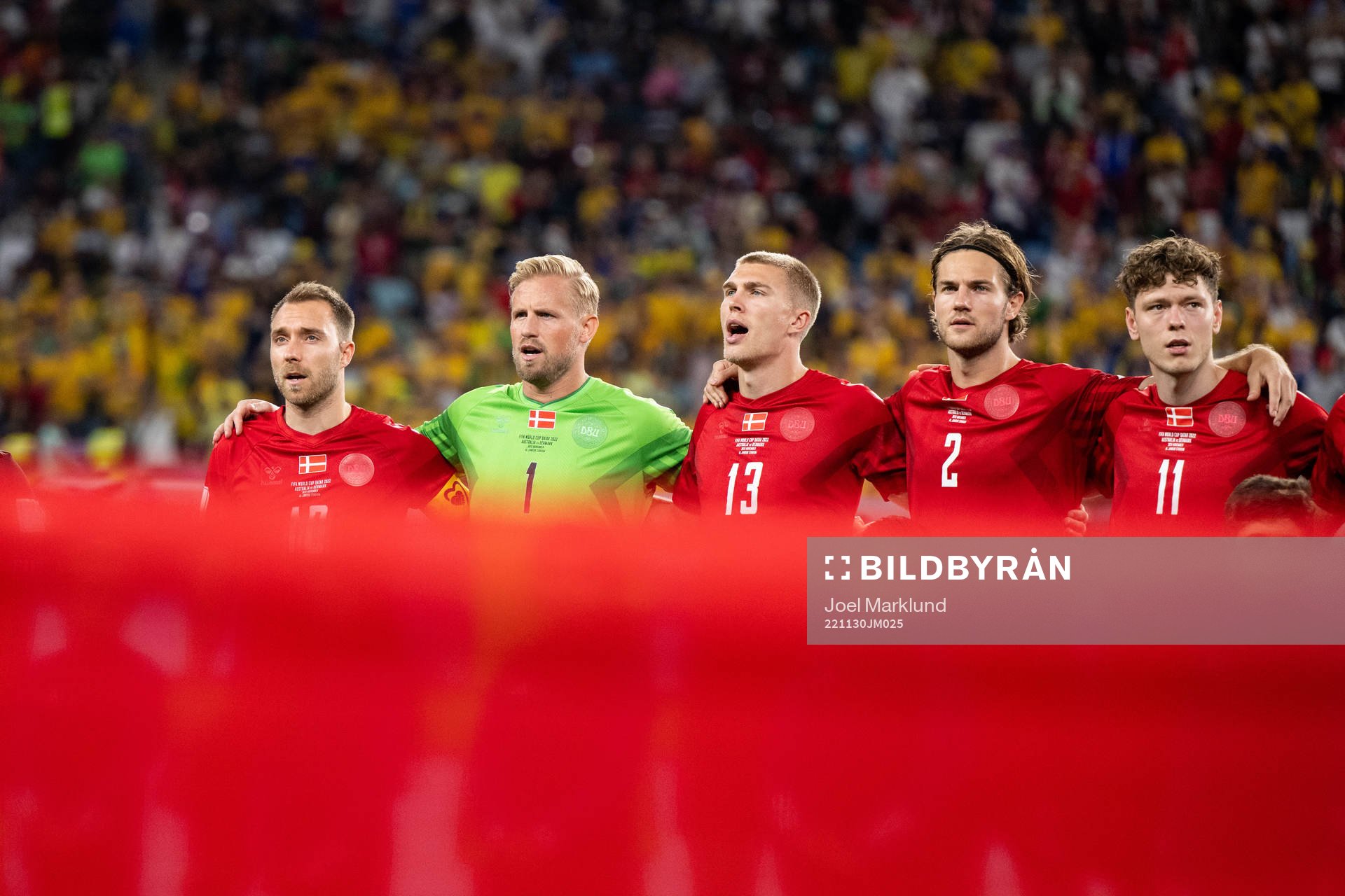 Christian Eriksen, goalkeeper Kasper Schmeichel, Rasmus