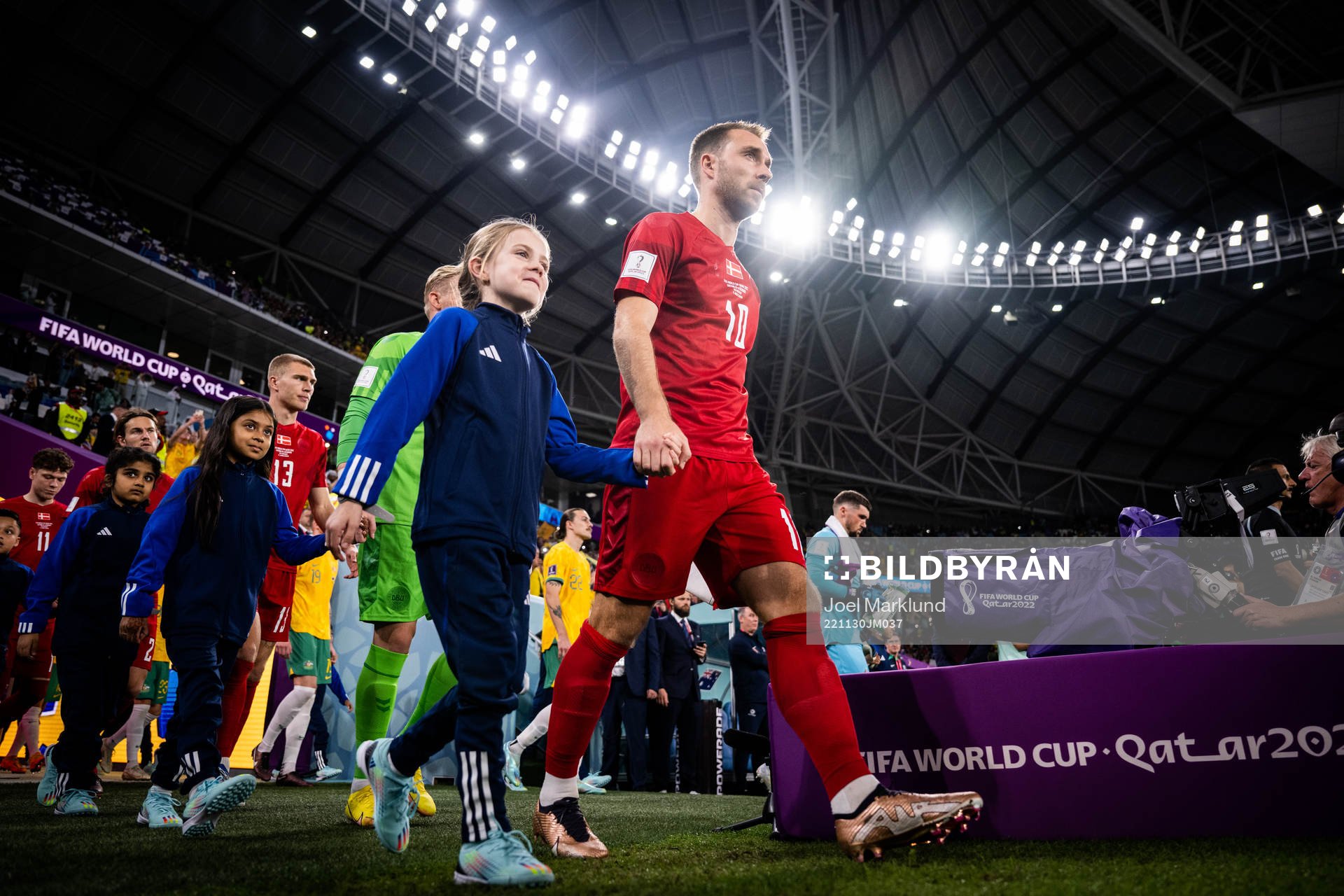 Christian Eriksen of Denmark enters the pitch for the FIFA