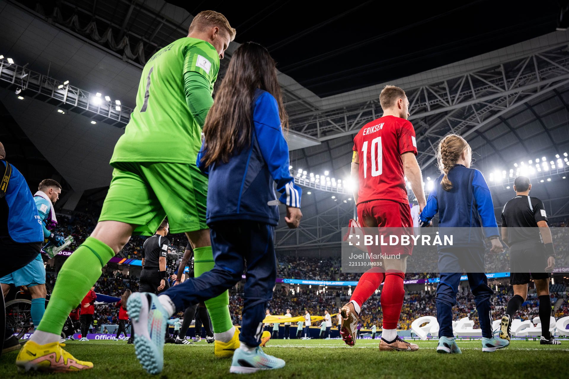 Goalkeeper Kasper Schmeichel and Christian Eriksen of
