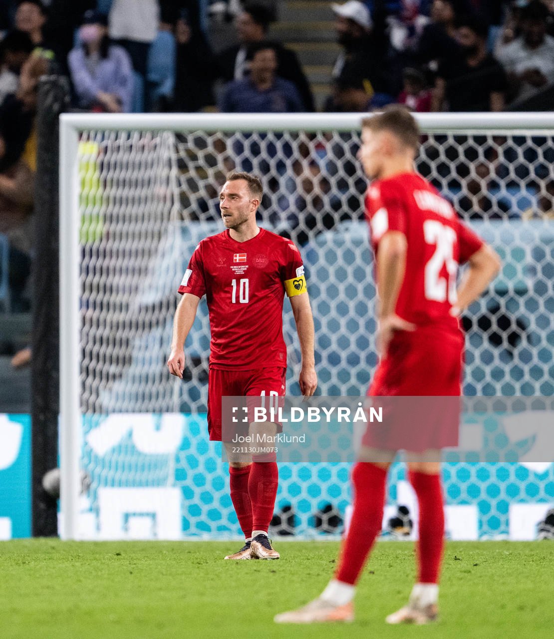 Christian Eriksen of Denmark looks dejected