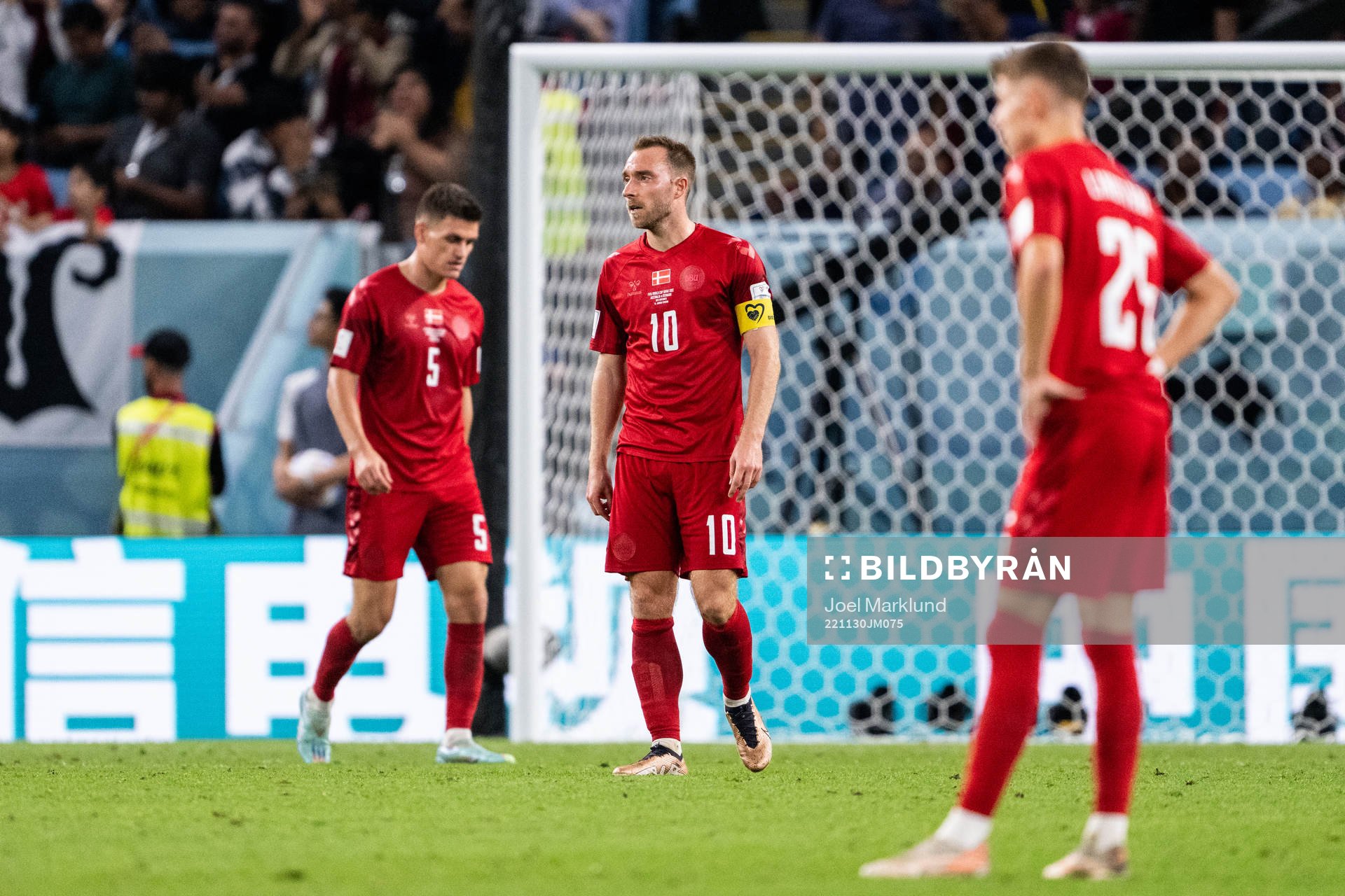 Christian Eriksen of Denmark looks dejected