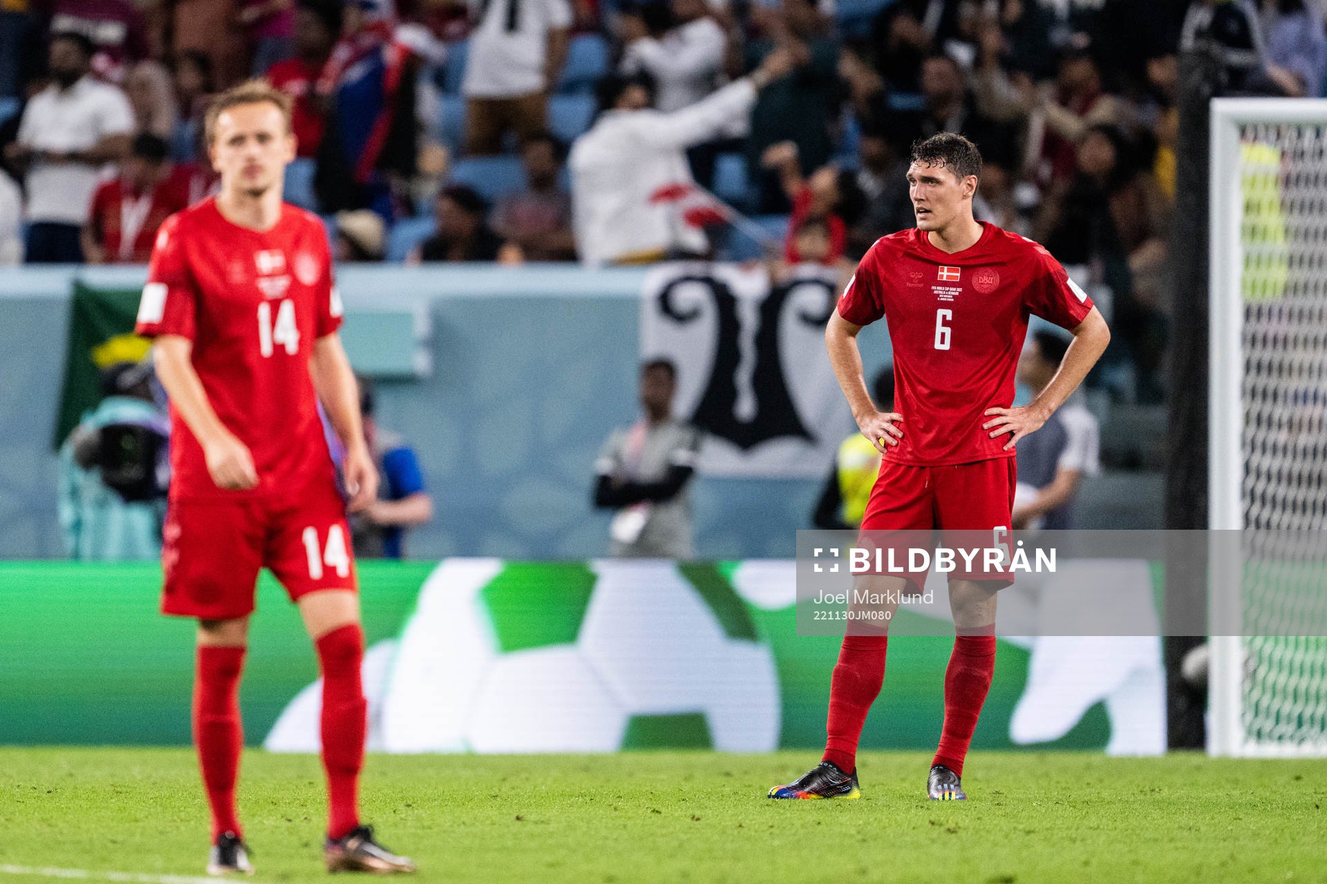 Andreas Christensen of Denmark looks dejected