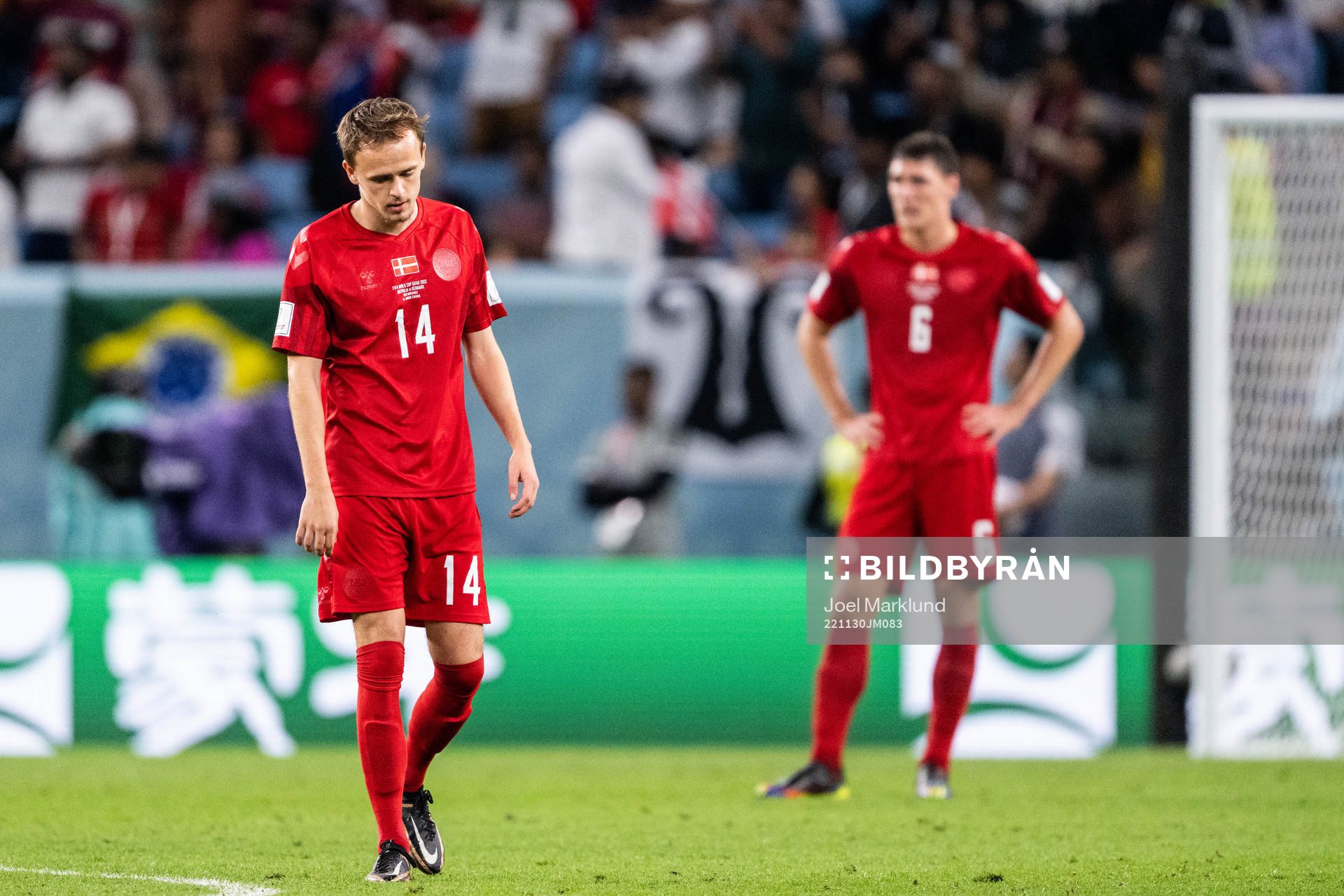 Mikkel Damsgaard of Denmark looks dejected