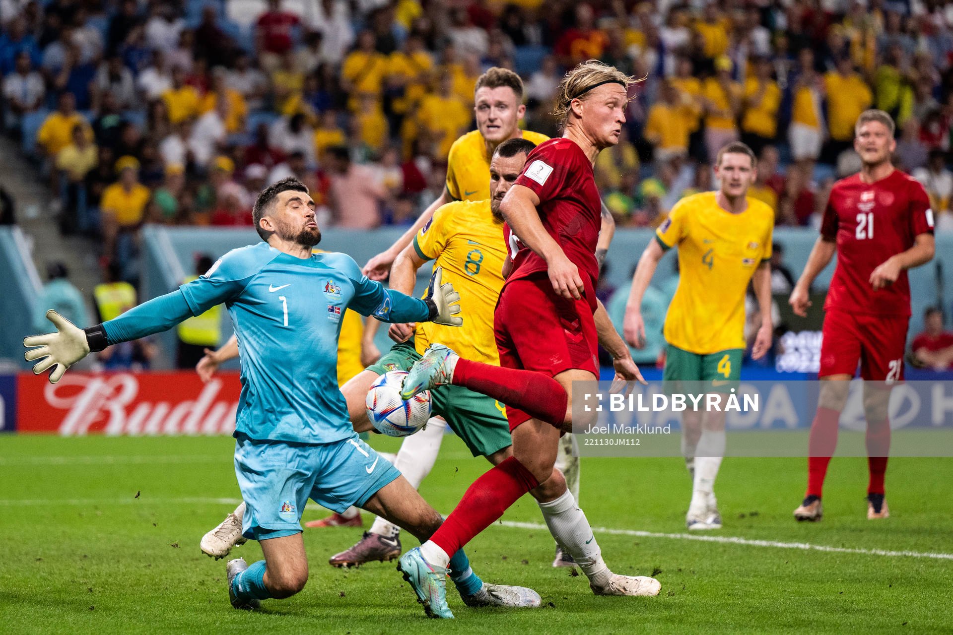 Goalkeeper Mathew Ryan of Australia makes a save against