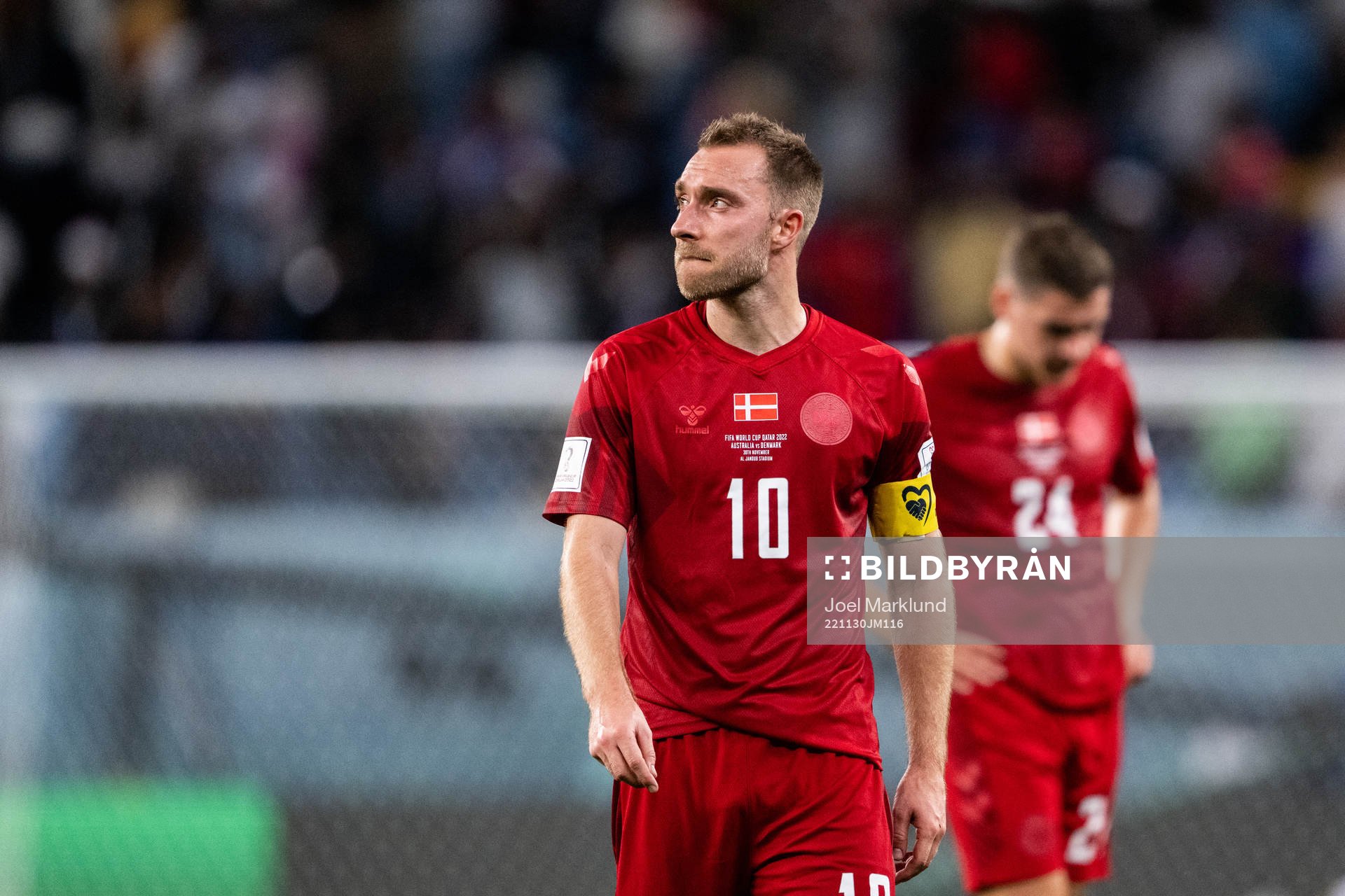 Christian Eriksen of Denmark looks dejected
