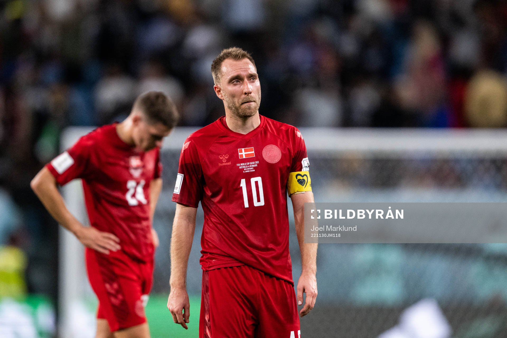 Christian Eriksen of Denmark looks dejected