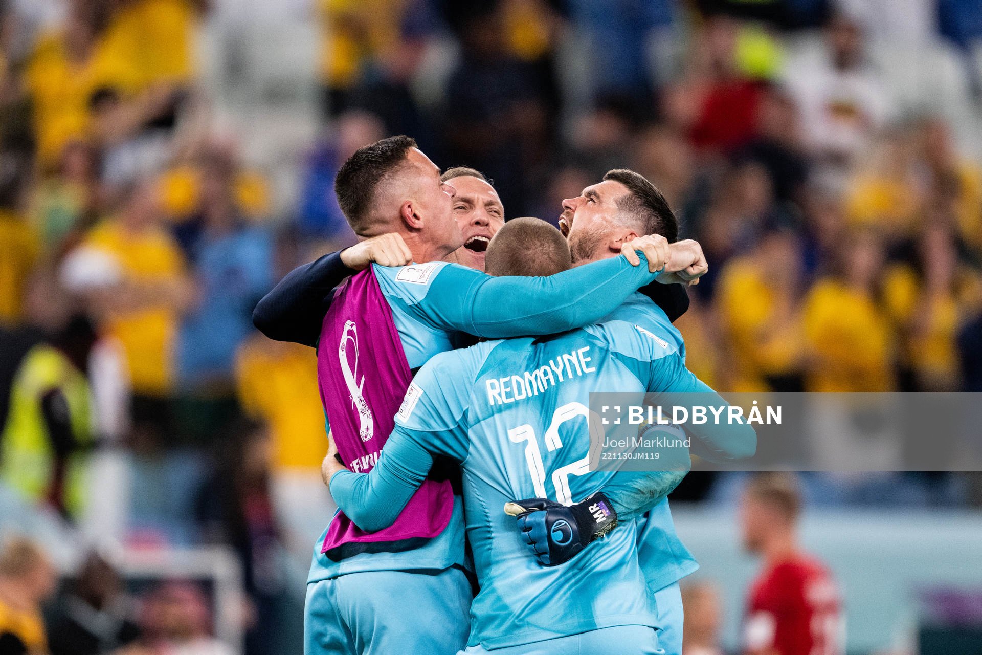 Goalkeeper Andrew Redmayne of Australia celebrate with team