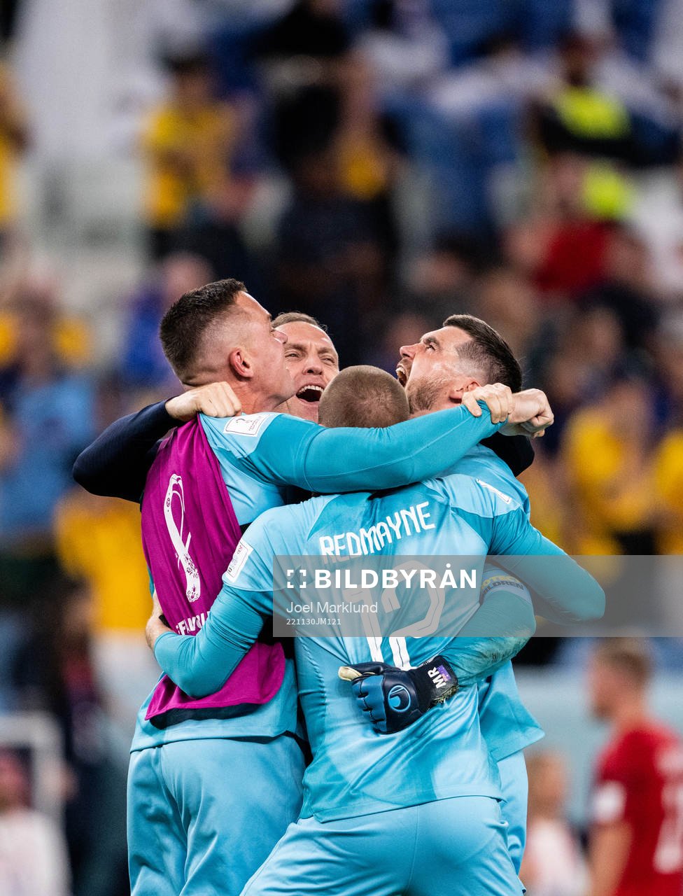 Goalkeeper Andrew Redmayne of Australia celebrate with team