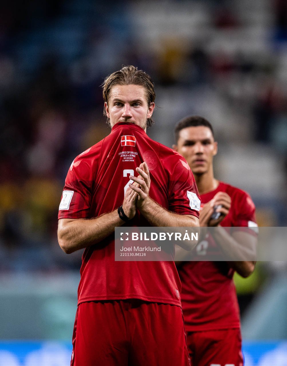 Joachim Andersen of Denmark looks dejected