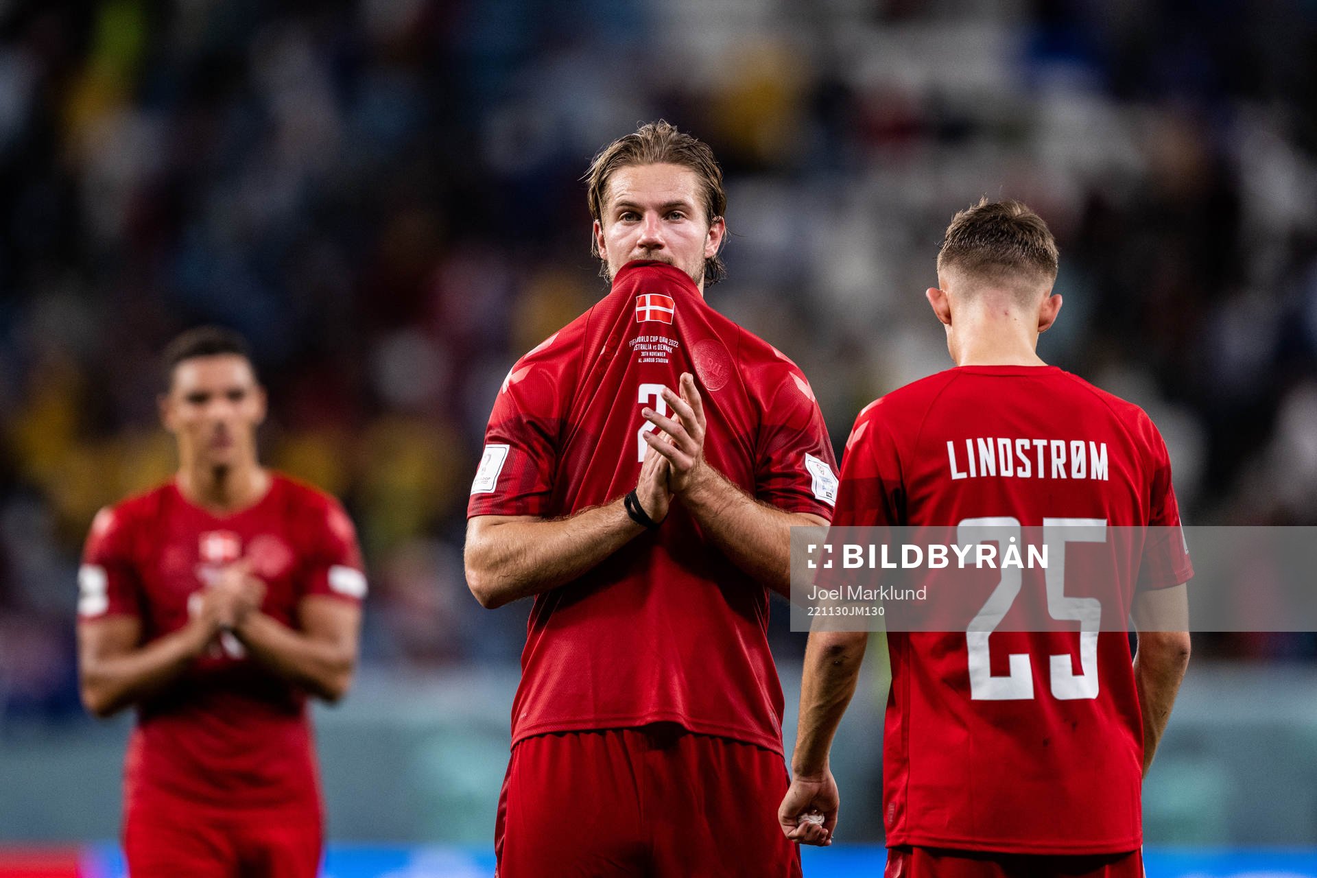 Joachim Andersen of Denmark looks dejected