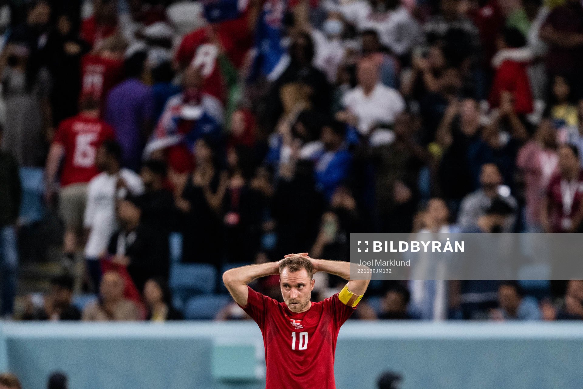 Christian Eriksen of Denmark looks dejected