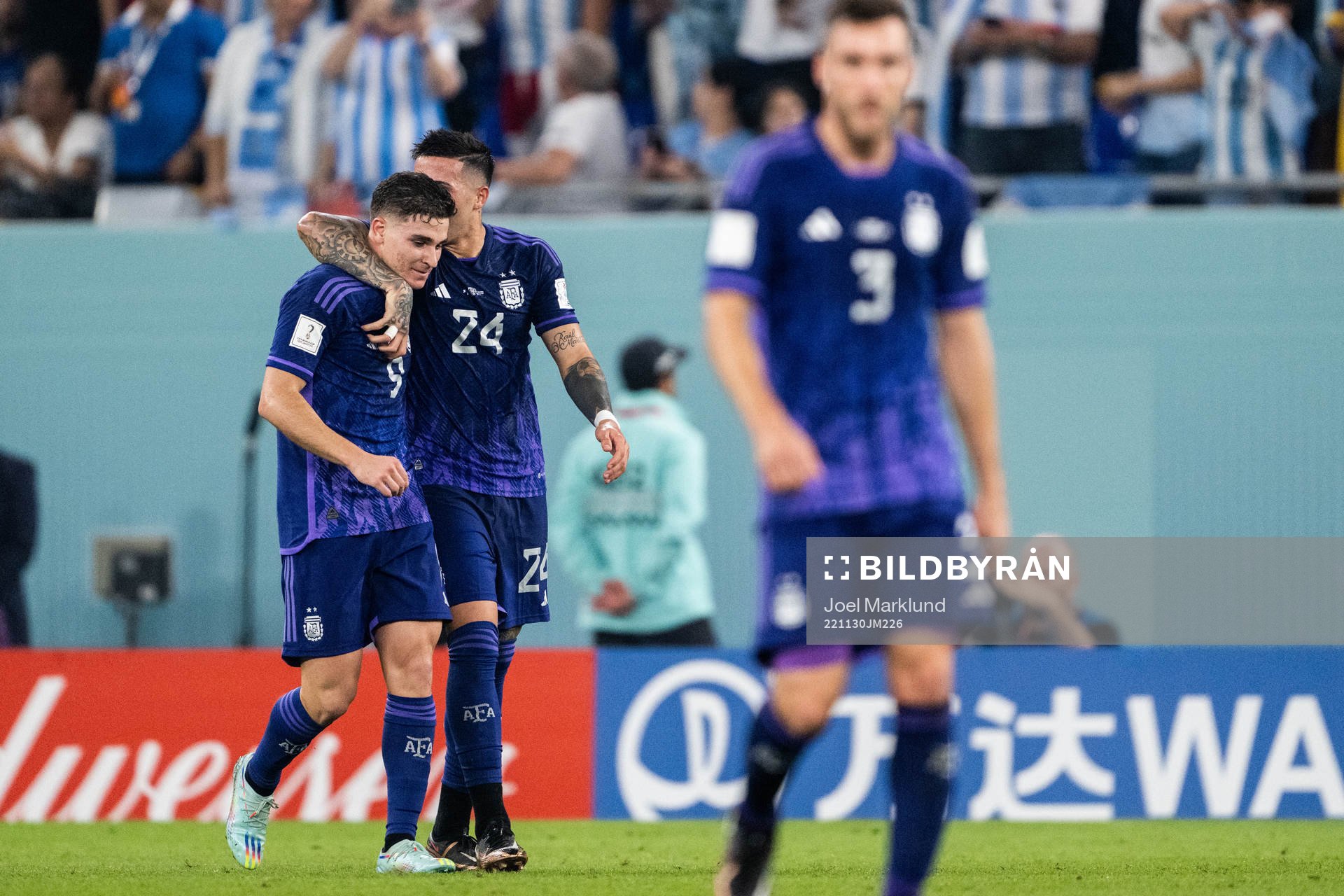 Julian Alvarez and Enzo Fernandez of Argentina celebrate