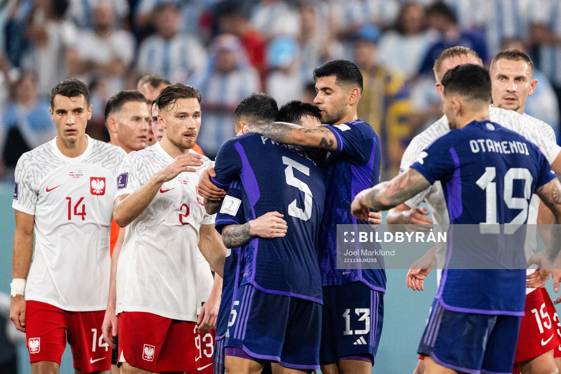 Leandro Paredes, Cristian Romero and Lionel Messi of