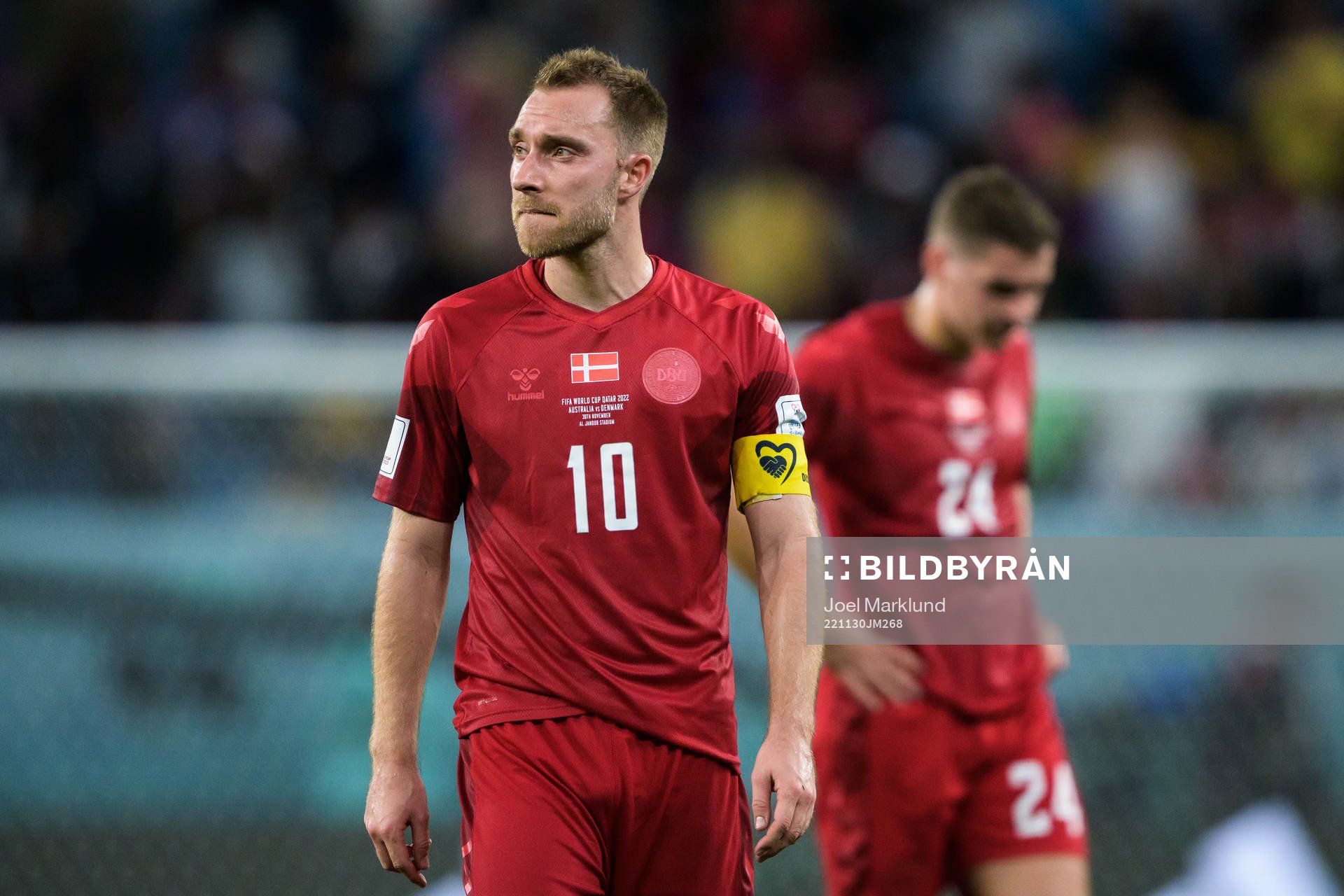 Christian Eriksen of Denmark looks dejected