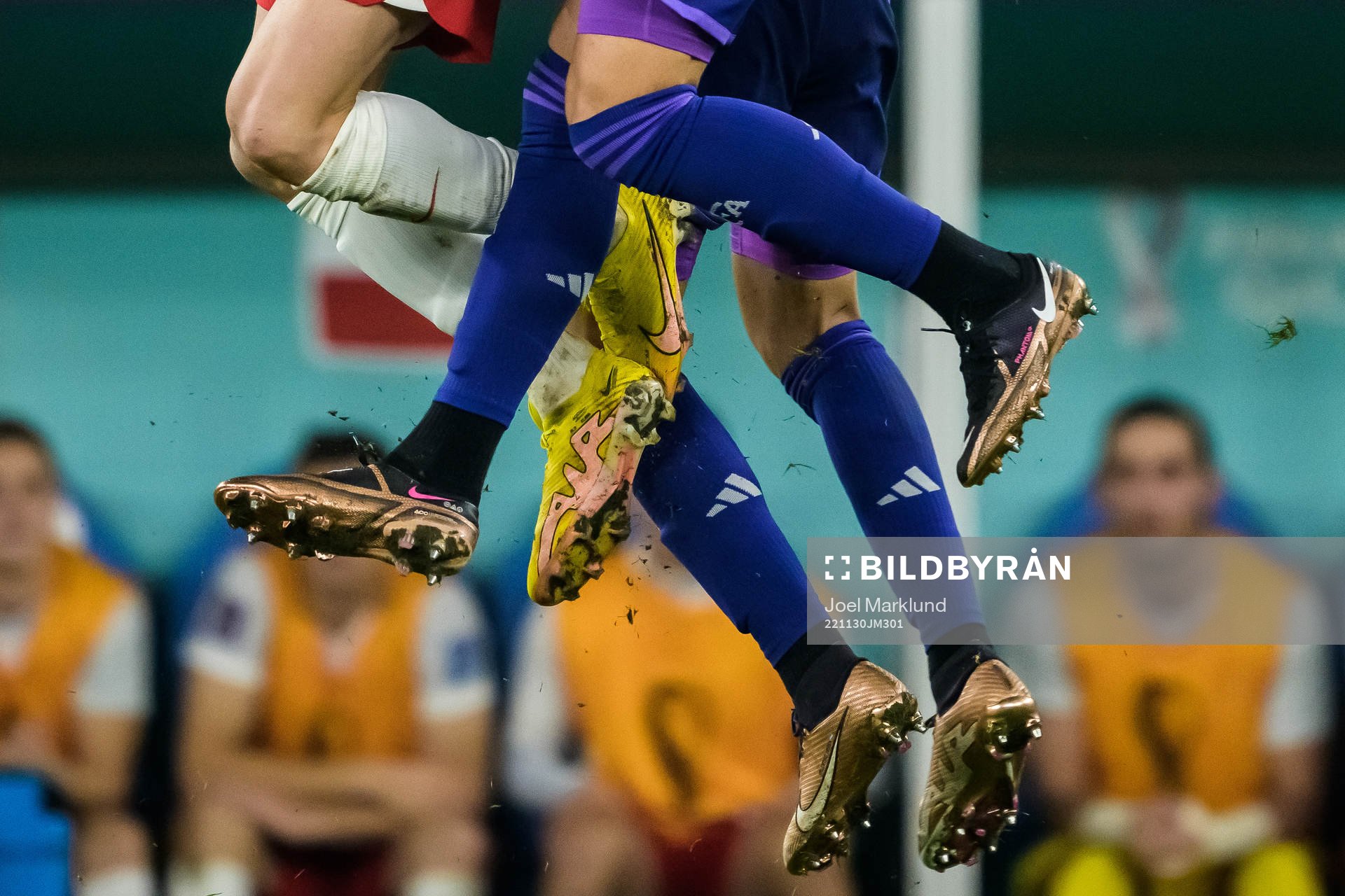 Shoes of Robert Lewandowski of Poland and German Pezzella