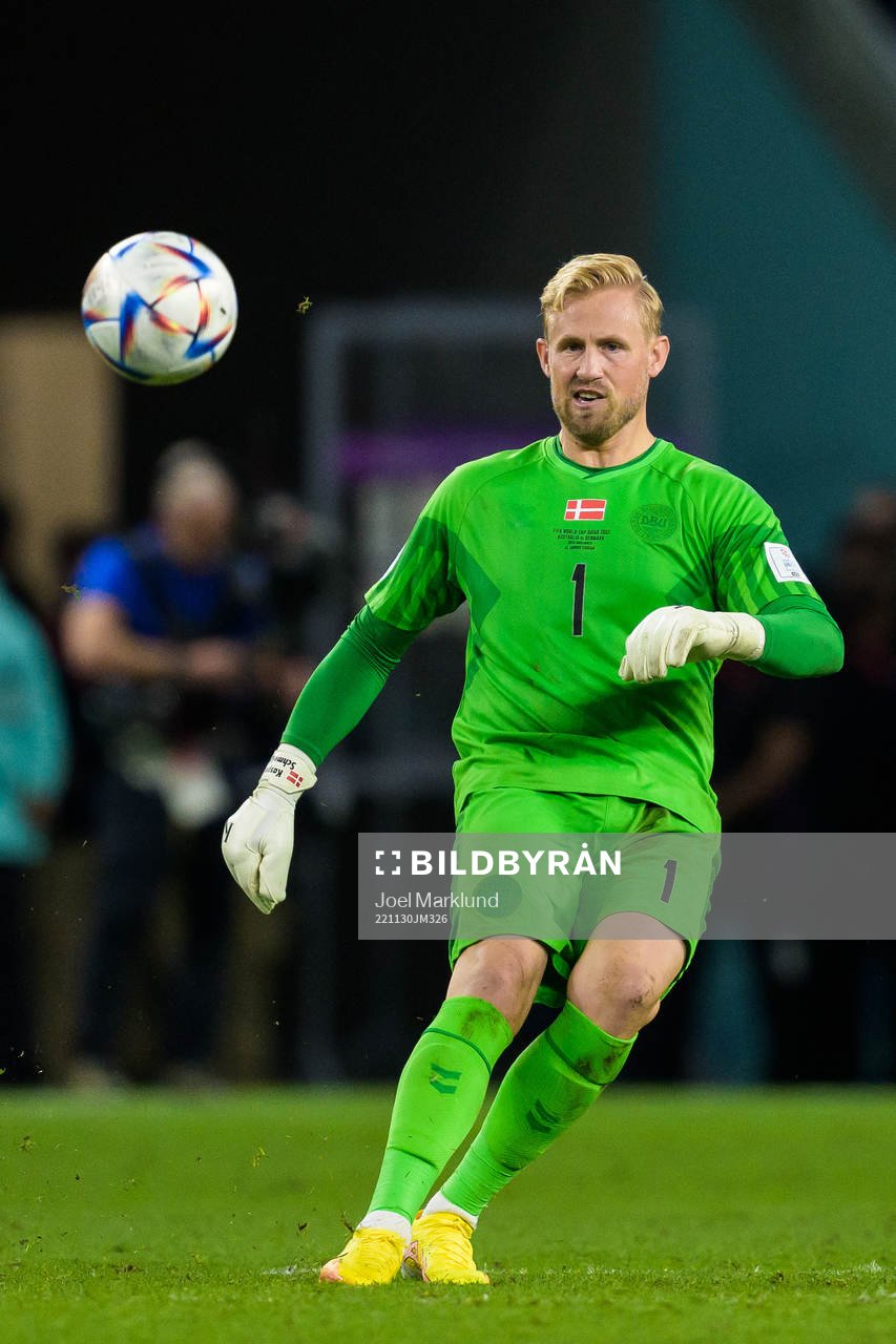 Goalkeeper Kasper Schmeichel of Denmark