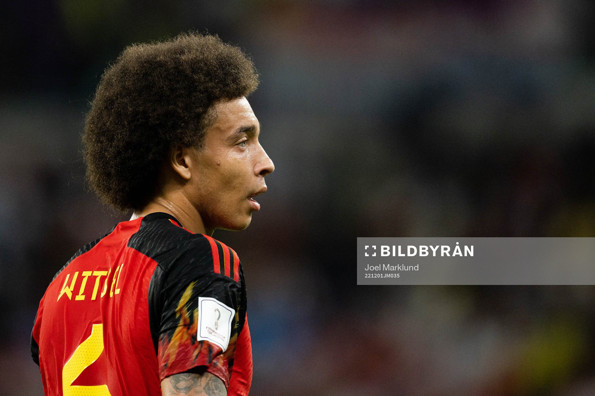 Axel Witsel of Belgium during the FIFA World Cup 2022 football match between Croatia and Belgium on December 1, 2022 in Doha.
